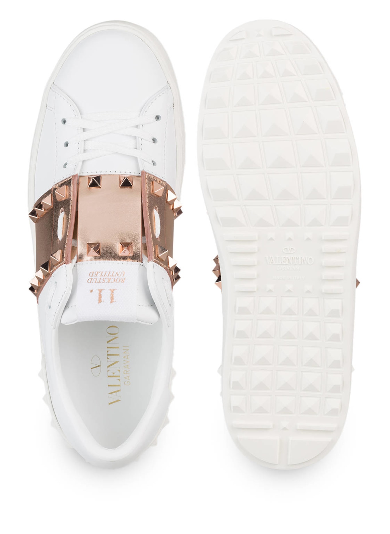 VALENTINO GARAVANI Sneakers ROCKSTUD UNTITLED with rivets, Color: WHITE/ ROSE GOLD (Image 5)