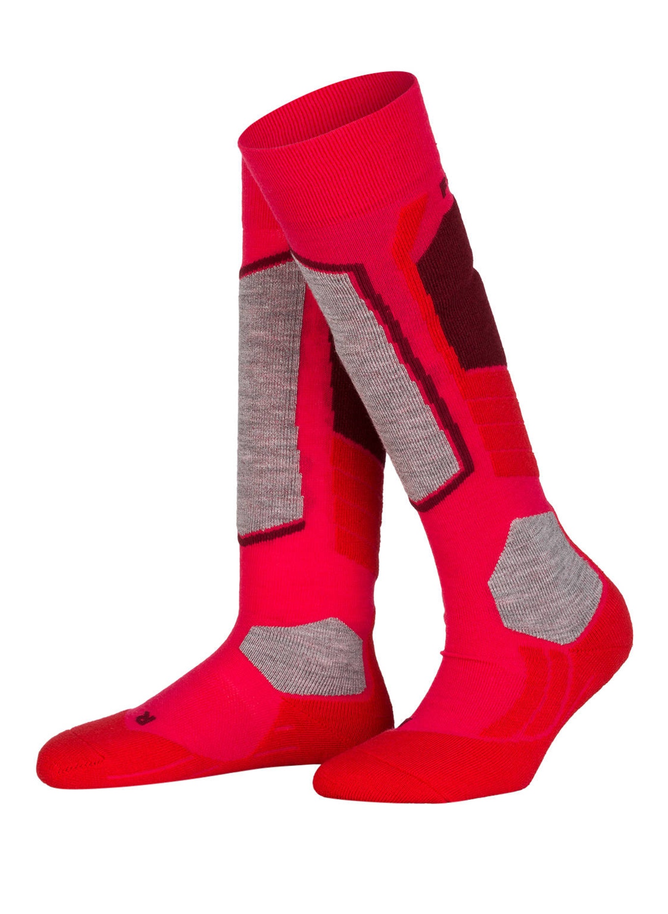 FALKE Ski socks SK2, Color: RED/ GRAY (Image 1)