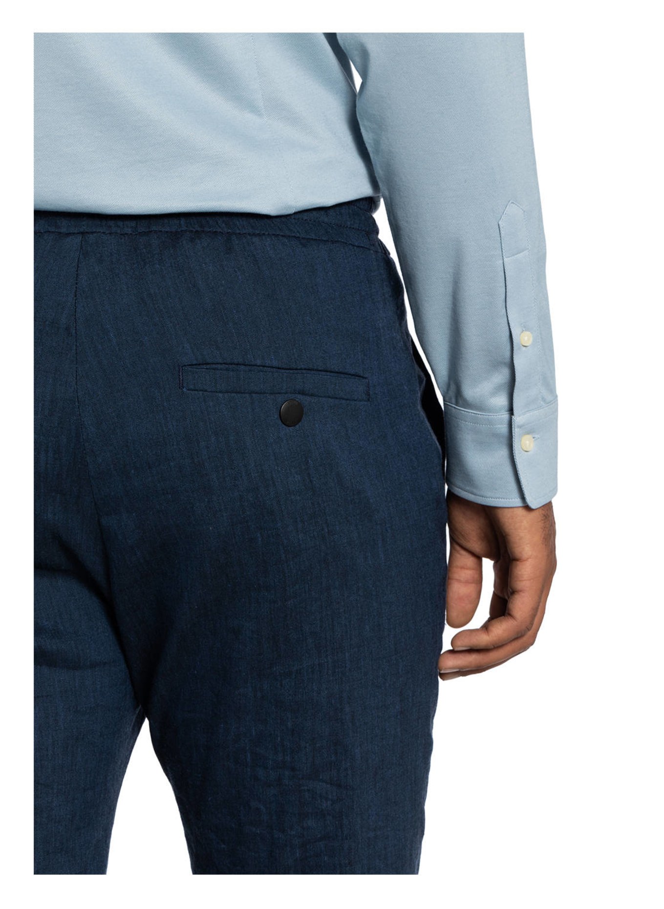 DRYKORN Hose JEGER Extra Slim Fit mit Leinen: BLAU