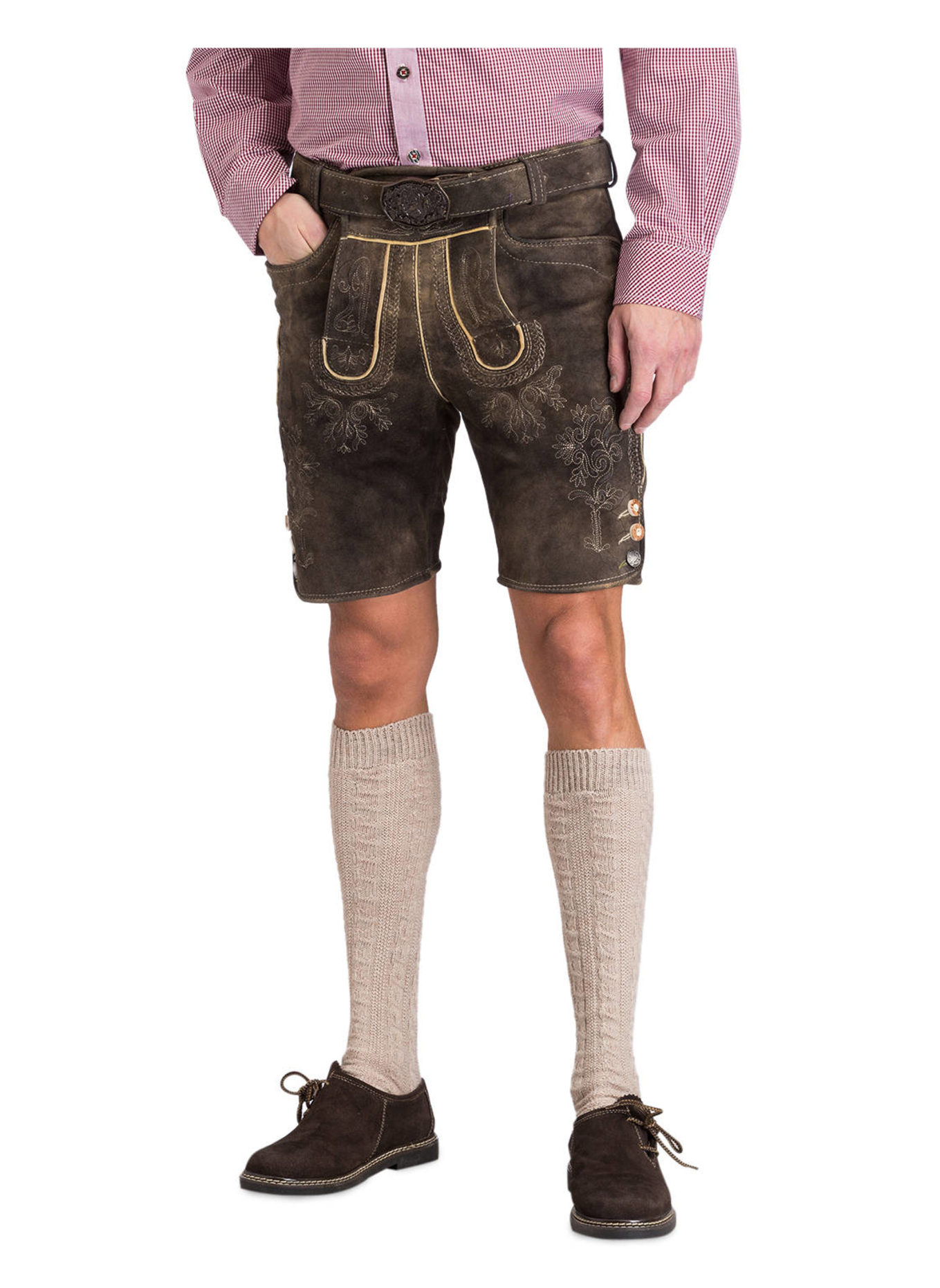 Spieth & Wensky Spodnie skórzane w stylu ludowym HANNO, Kolor: BRĄZOWY (Obrazek 2)