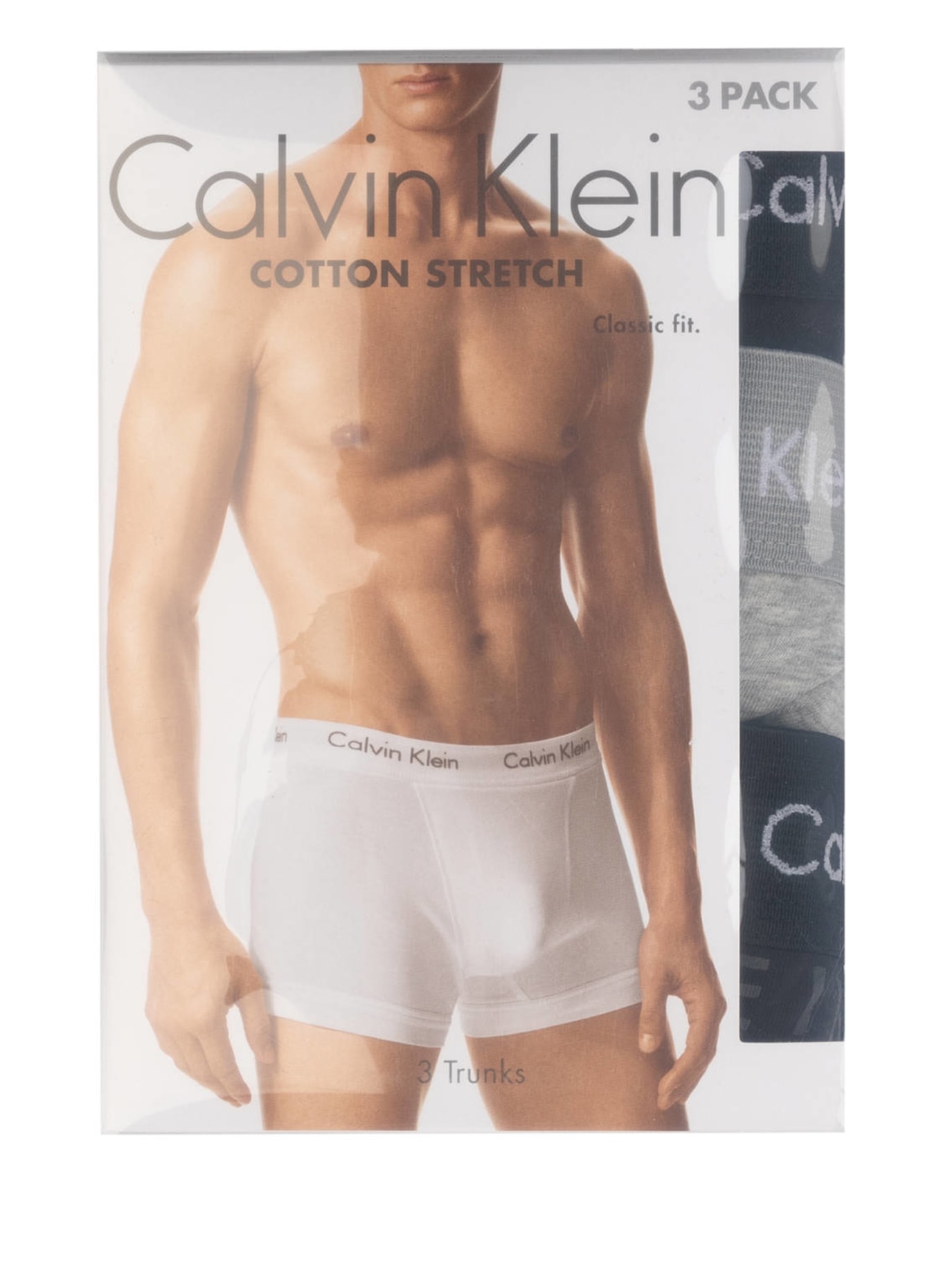 Calvin Klein 3er-Pack Boxershorts COTTON STRETCH , Farbe: SCHWARZ/ GRAU MELIERT (Bild 3)