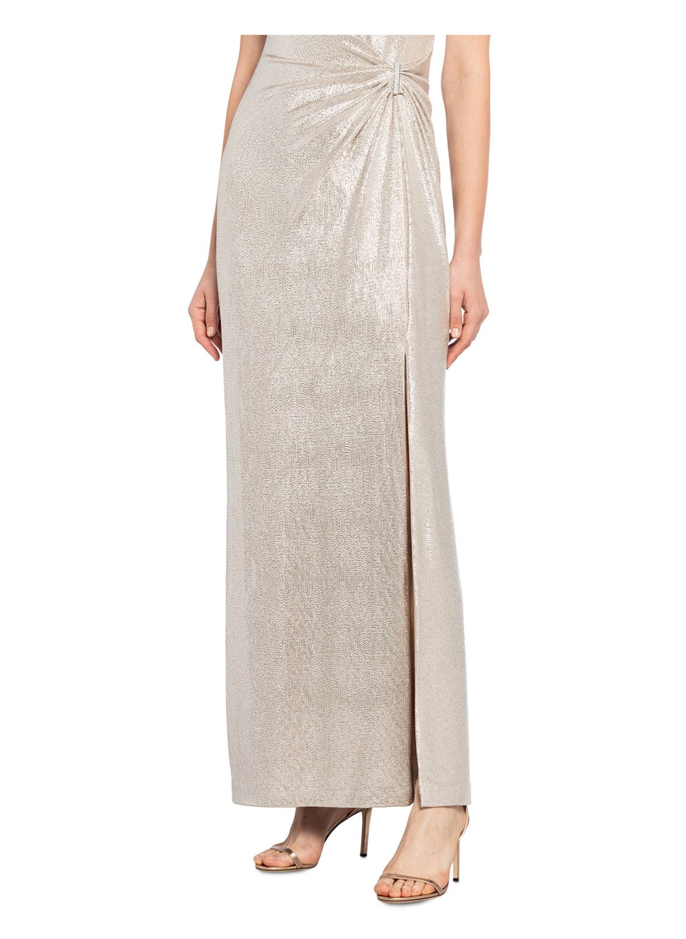 LAUREN RALPH LAUREN Abendkleid ILLIANNE mit Schmucksteinbesatz, Farbe: BEIGE/ SILBER (Bild 4)