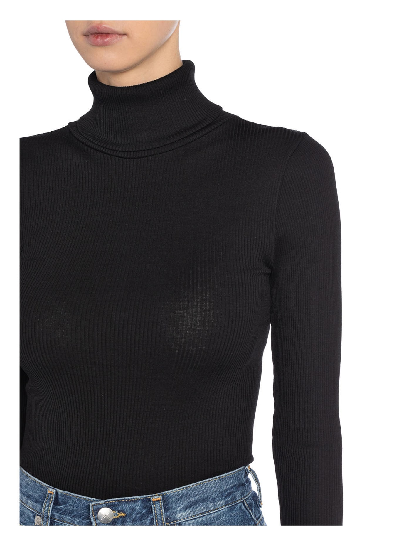 rosemunde Turtleneck shirt BABETTE made of silk, Color: BLACK (Image 4)