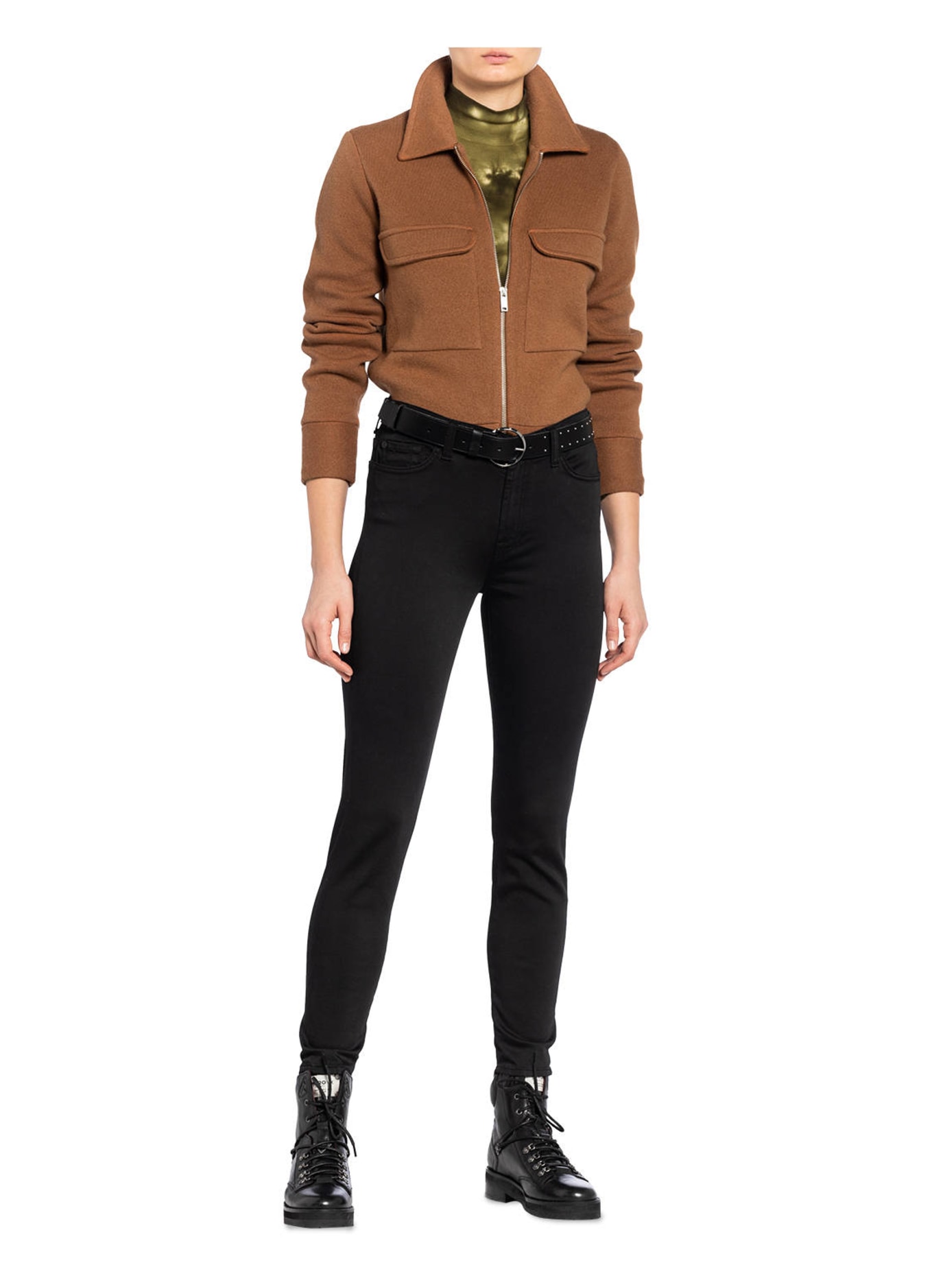 7 for all mankind Skinny jeans HIGH WAIST SKINNY CROP, Color: SATEEN BLACK (Image 2)