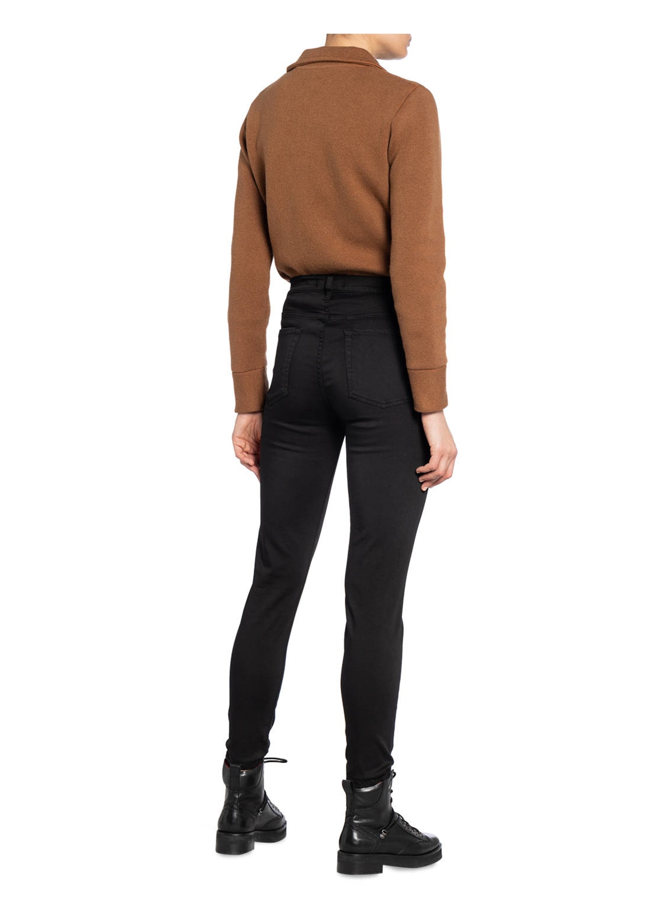 7 for all mankind Skinny jeans HIGH WAIST SKINNY CROP, Color: SATEEN BLACK (Image 3)