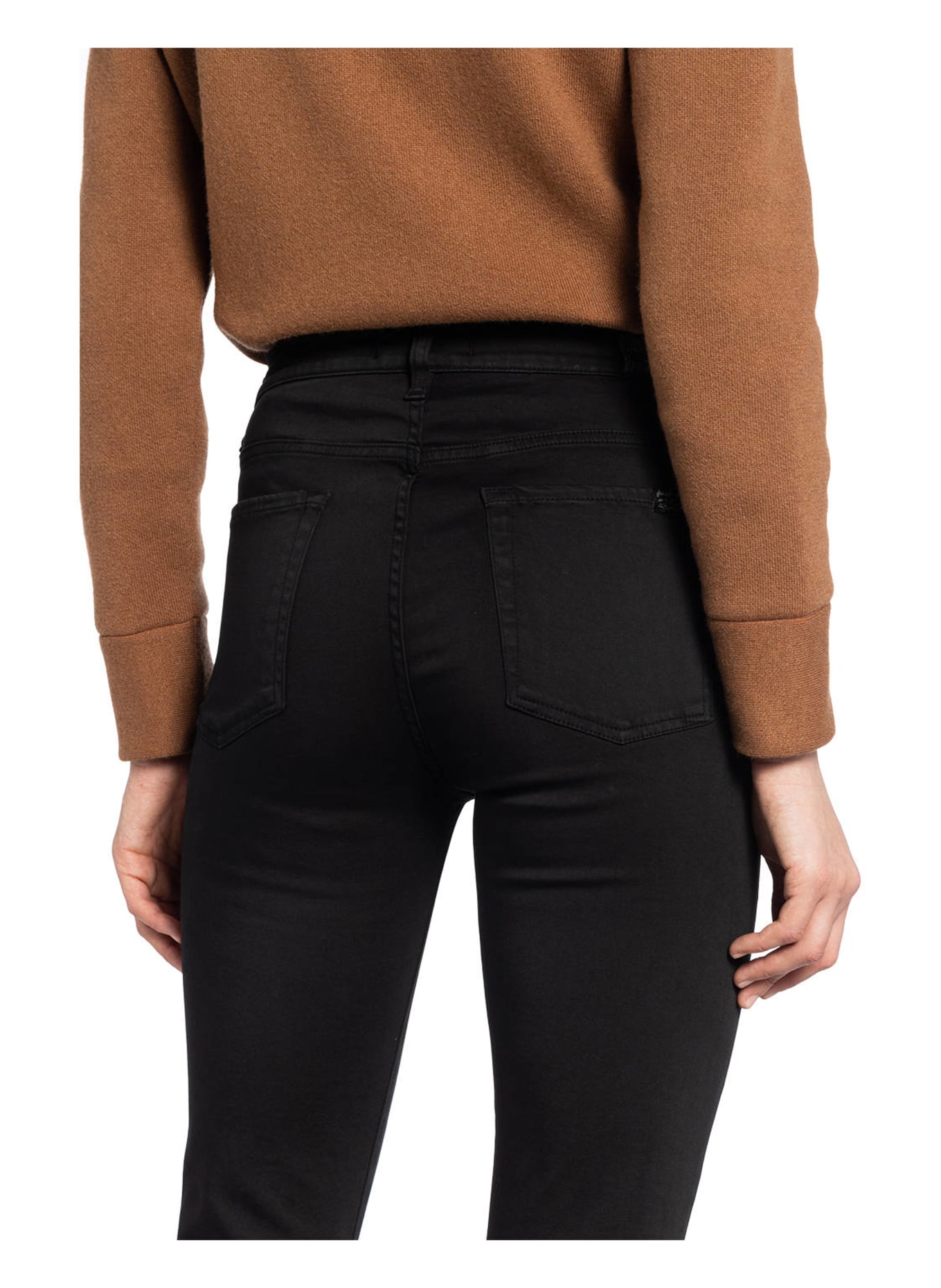 7 for all mankind Skinny jeans HIGH WAIST SKINNY CROP, Color: SATEEN BLACK (Image 5)