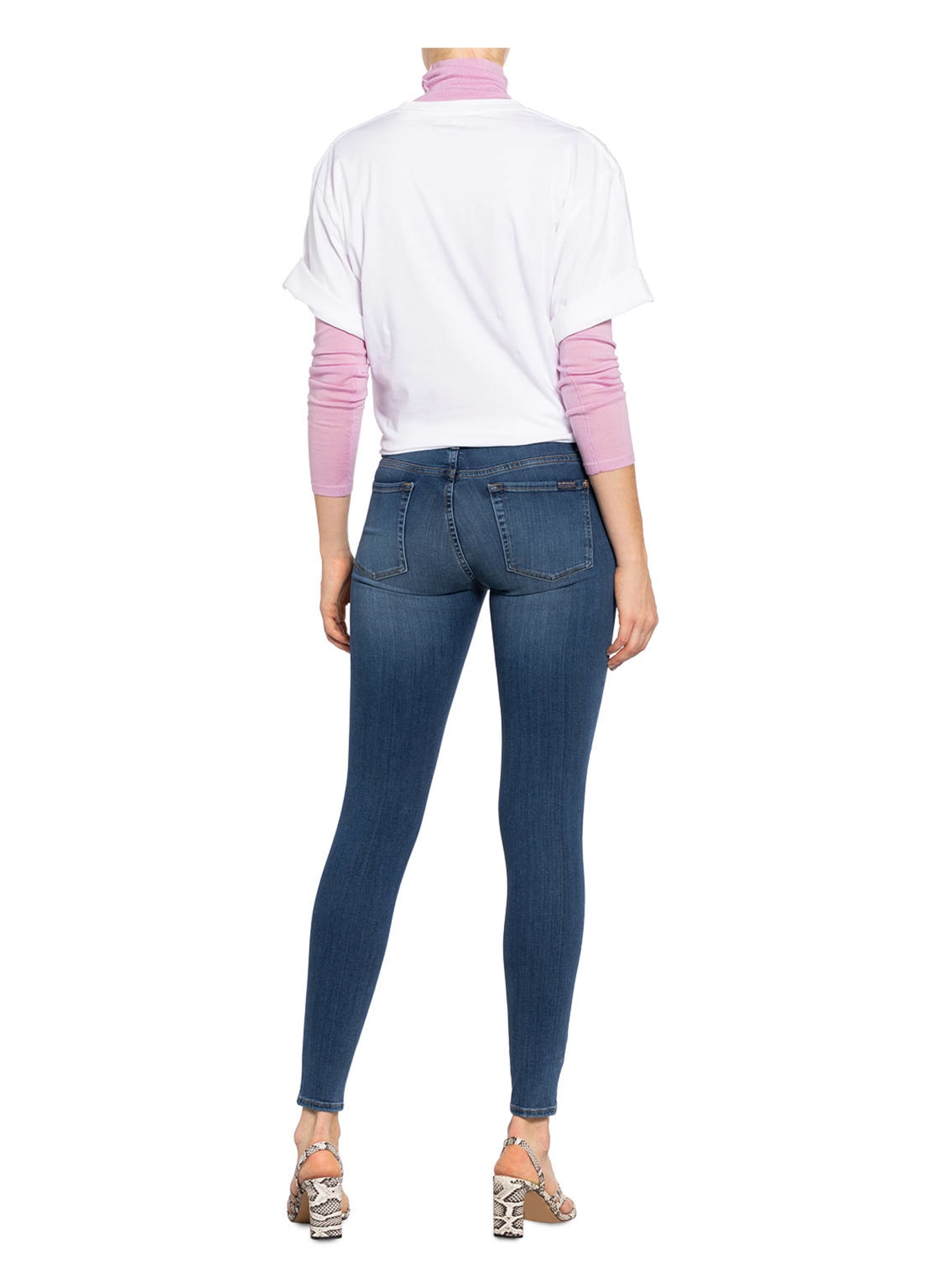 7 for all mankind Skinny Jeans HW SKINNY, Farbe: Slim Illusion Luxe Lovestory Mid Blue (Bild 3)