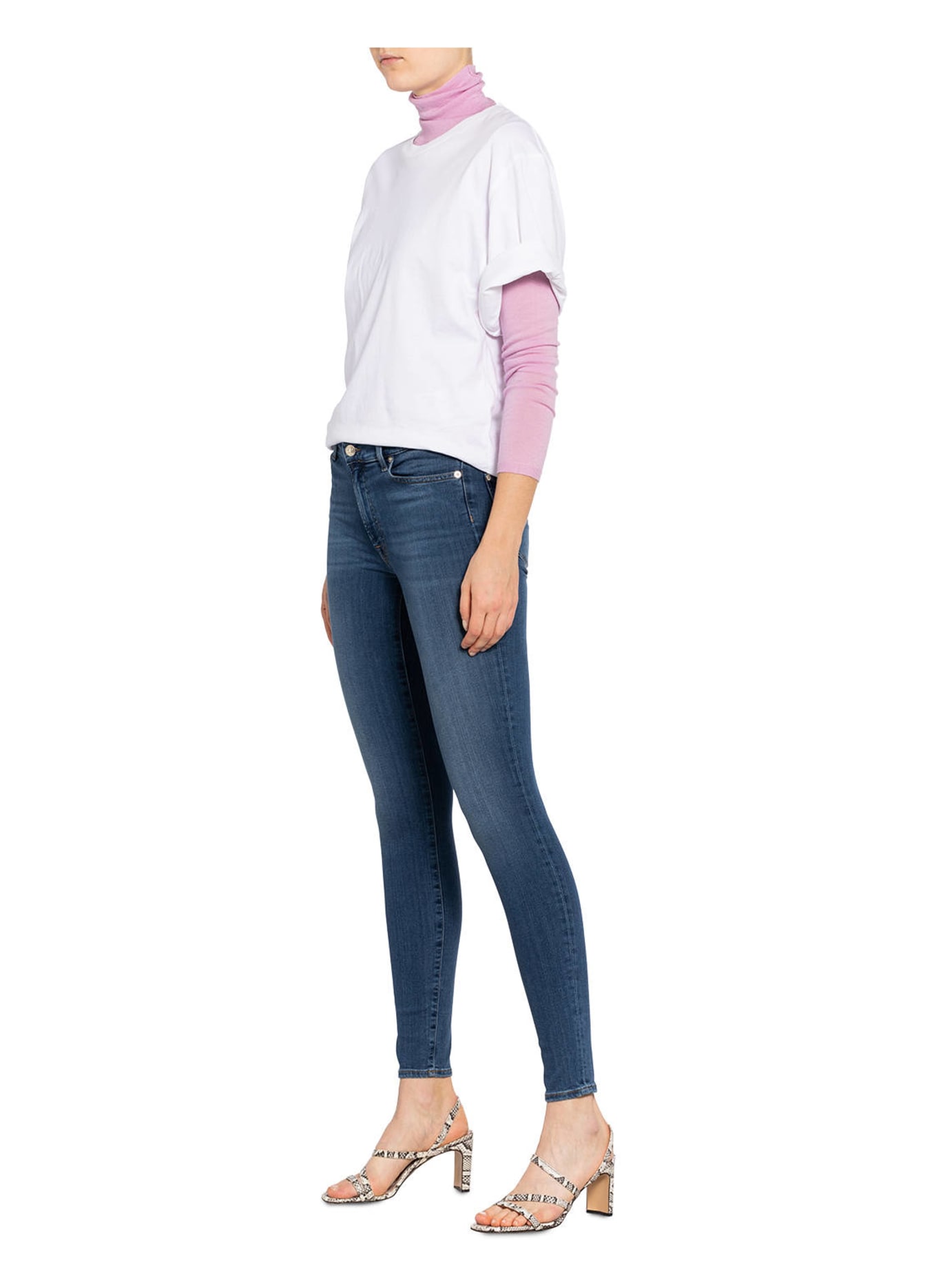 7 for all mankind Skinny Jeans HW SKINNY, Farbe: Slim Illusion Luxe Lovestory Mid Blue (Bild 4)