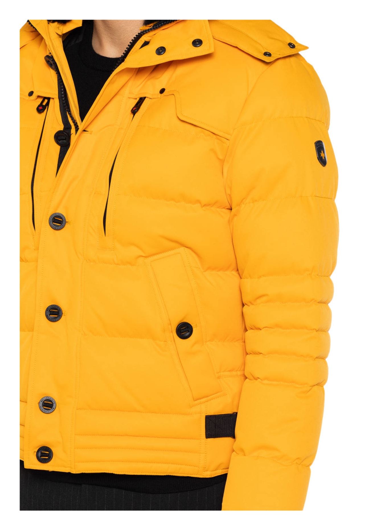 WELLENSTEYN Quilted jacket STARSTREAM with removable faux fur trim, Color: DARK YELLOW (Image 5)