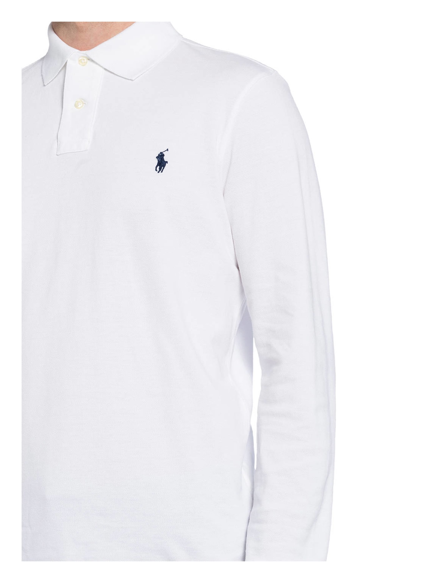 POLO RALPH LAUREN Piqué polo shirt custom slim fit, Color: WHITE (Image 4)