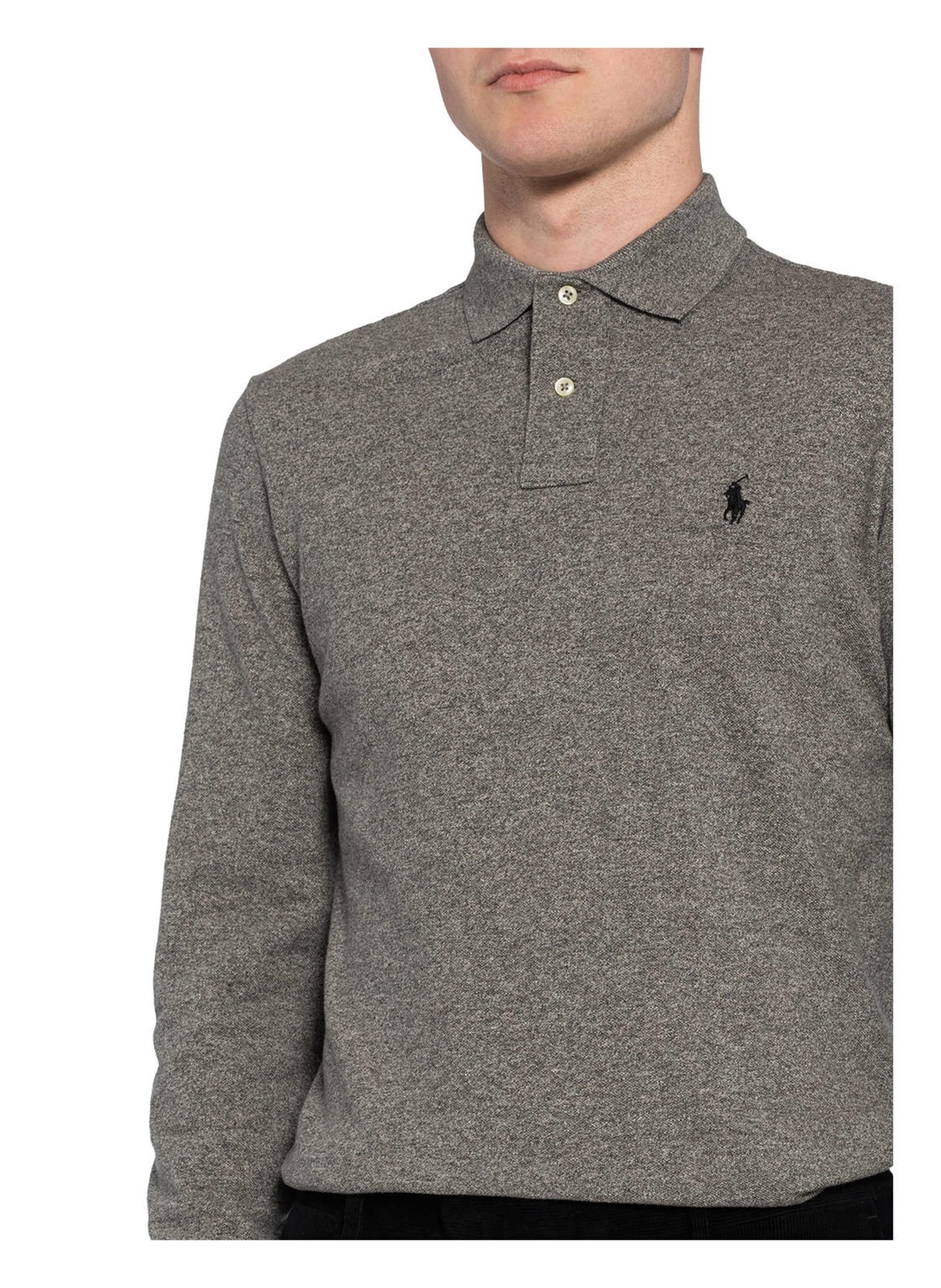 POLO RALPH LAUREN Piqué polo shirt custom slim fit, Color: GRAY MÉLANGE (Image 4)