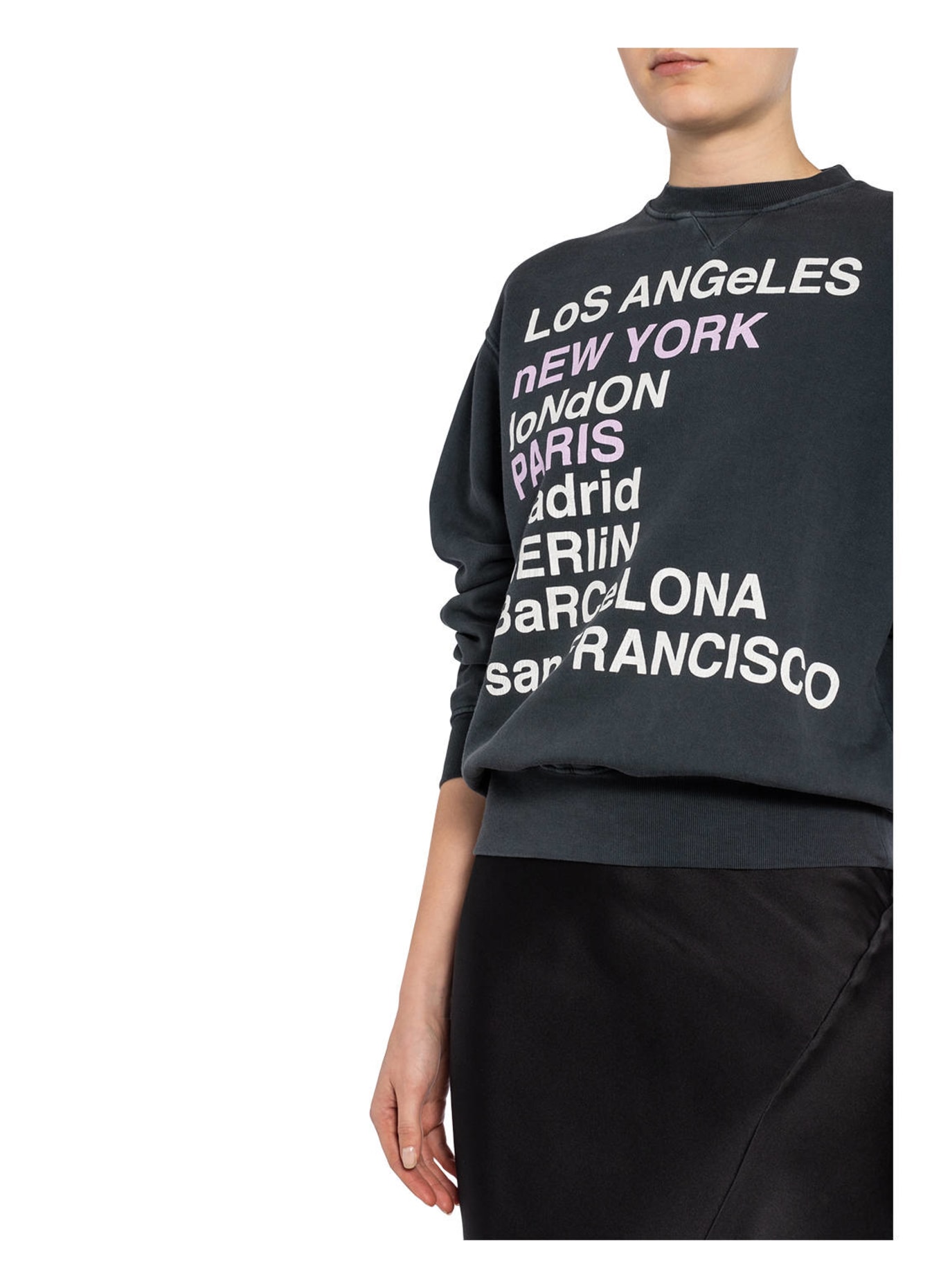 ANINE BING Oversized sweatshirt CITY LOVE , Color: DARK GRAY (Image 4)