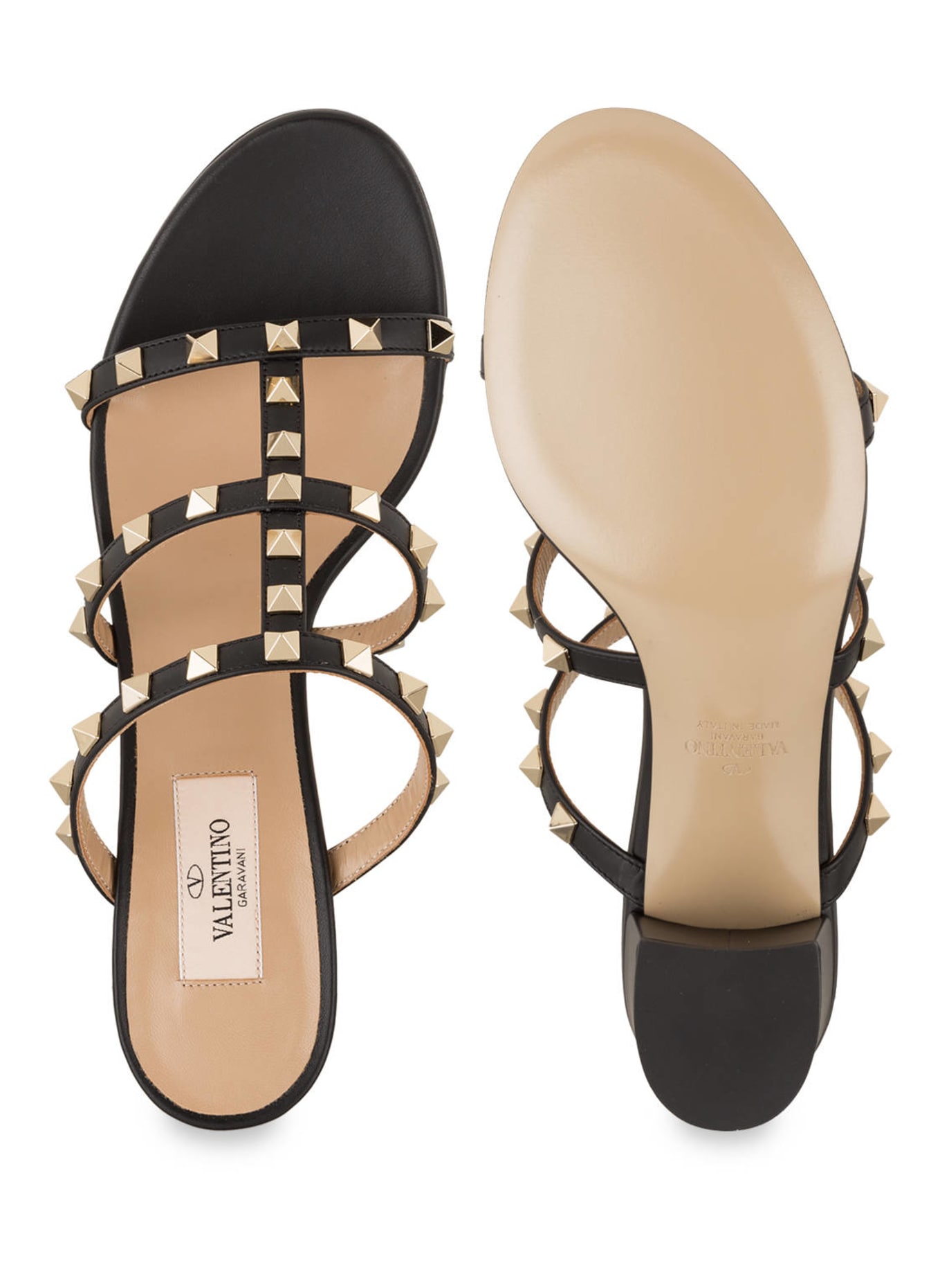 VALENTINO GARAVANI Mules ROCKSTUD mit Nieten: SCHWARZ