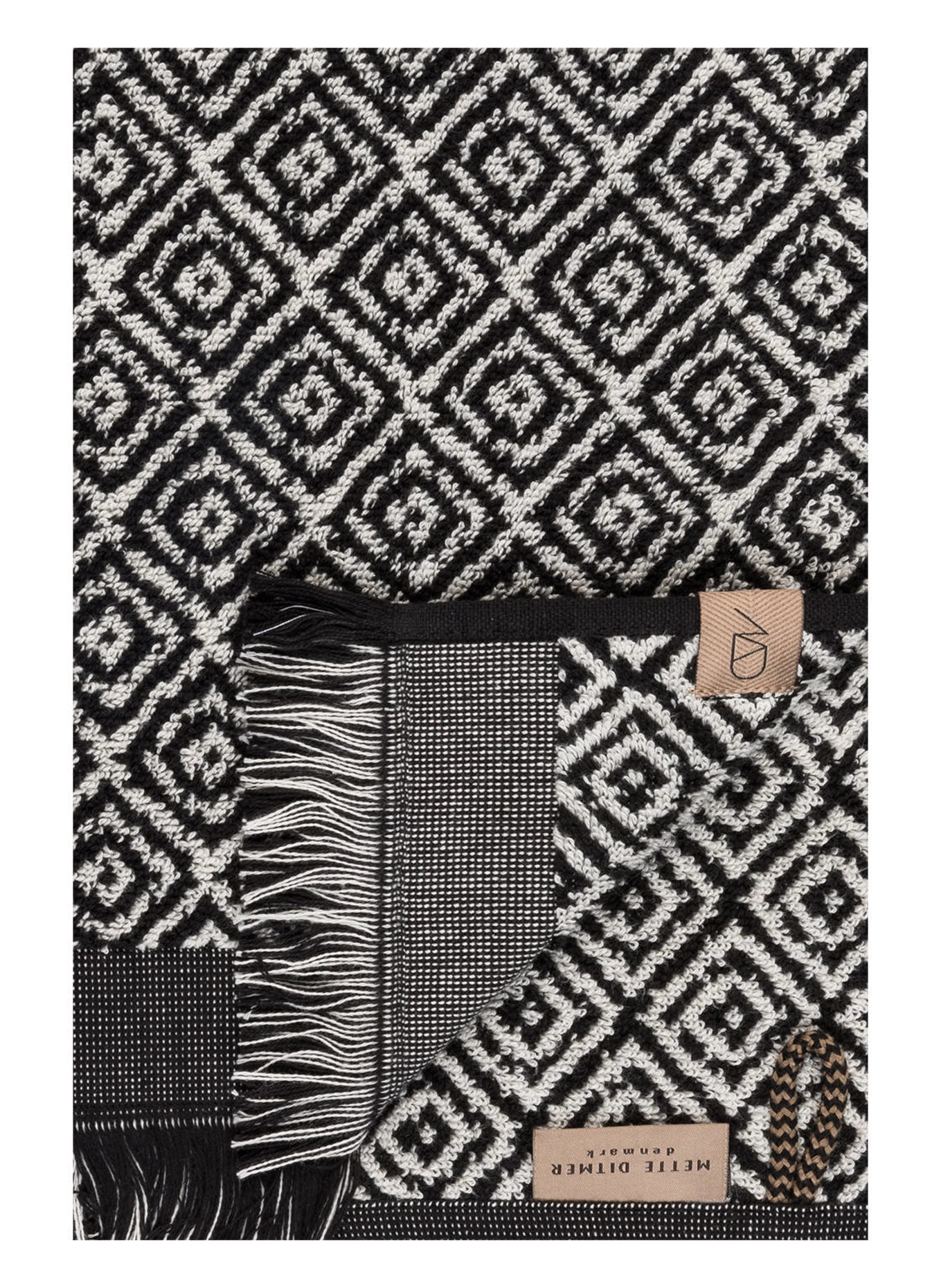 METTE DITMER Set of 2 guest towels MOROCCO, Color: BLACK/ WHITE (Image 3)