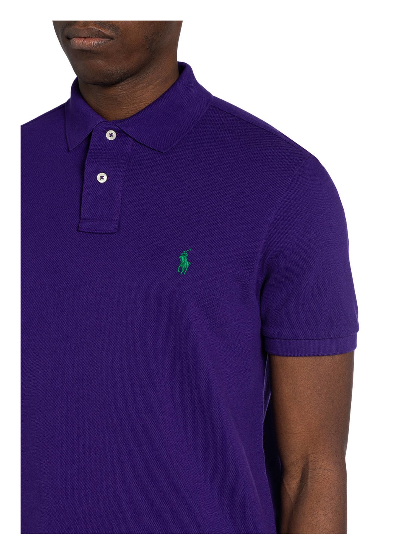 POLO RALPH LAUREN Piqué-Poloshirt Custom Slim Fit, Farbe: DUNKELLILA (Bild 4)