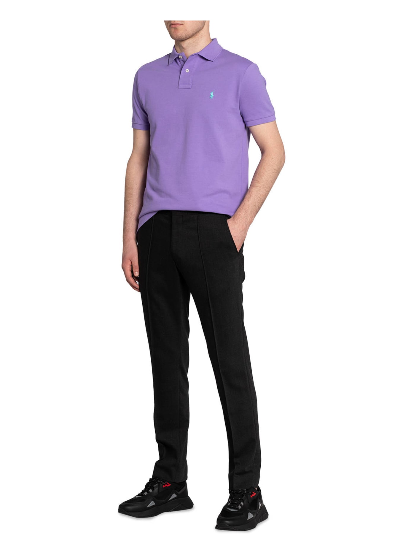 POLO RALPH LAUREN Piqué-Poloshirt Custom Slim Fit: LILA