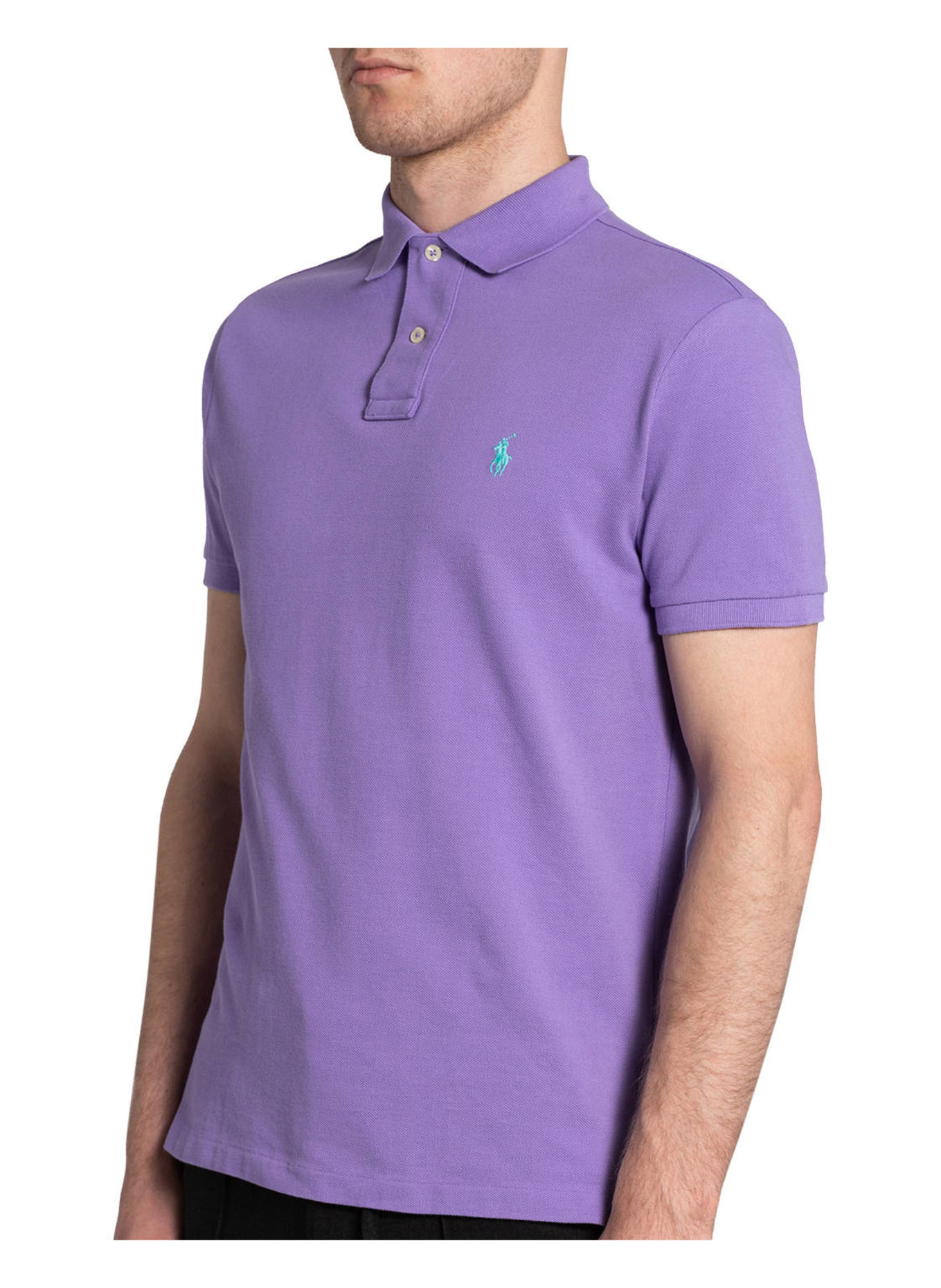 POLO RALPH LAUREN Piqué-Poloshirt Custom Slim Fit: LILA