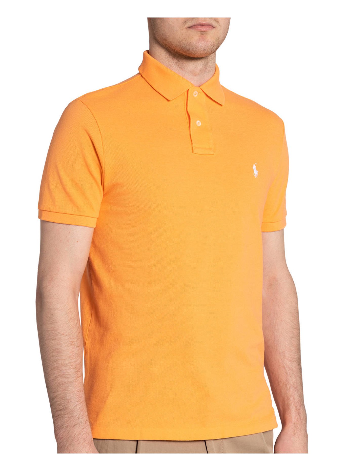 POLO RALPH LAUREN Piqué polo shirt custom slim fit , Color: LIGHT ORANGE (Image 4)