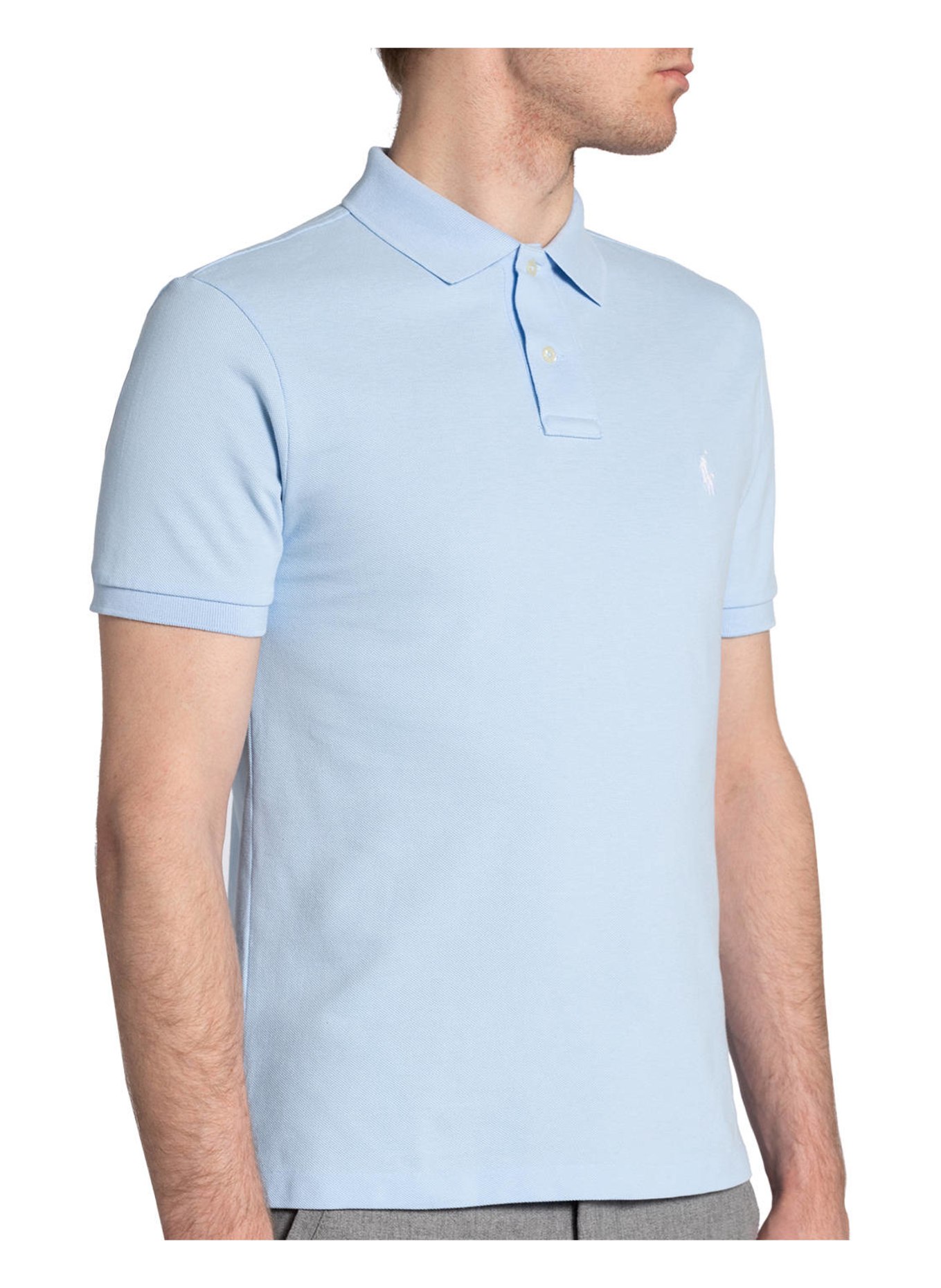 POLO RALPH LAUREN Piqué-Poloshirt Slim Fit, Farbe: HELLBLAU (Bild 4)