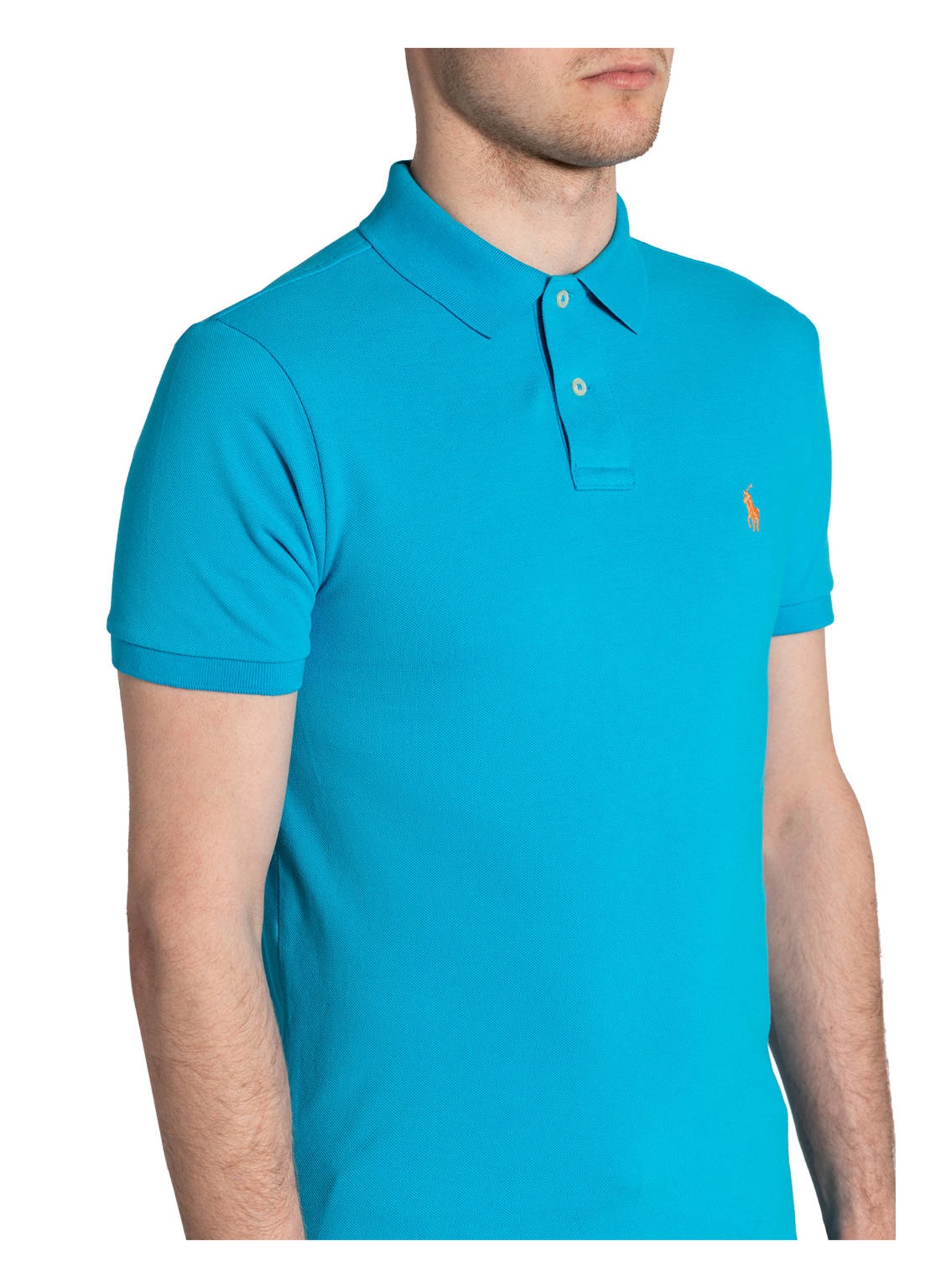 POLO RALPH LAUREN Piqué-Poloshirt Slim Fit, Farbe: TÜRKIS (Bild 4)