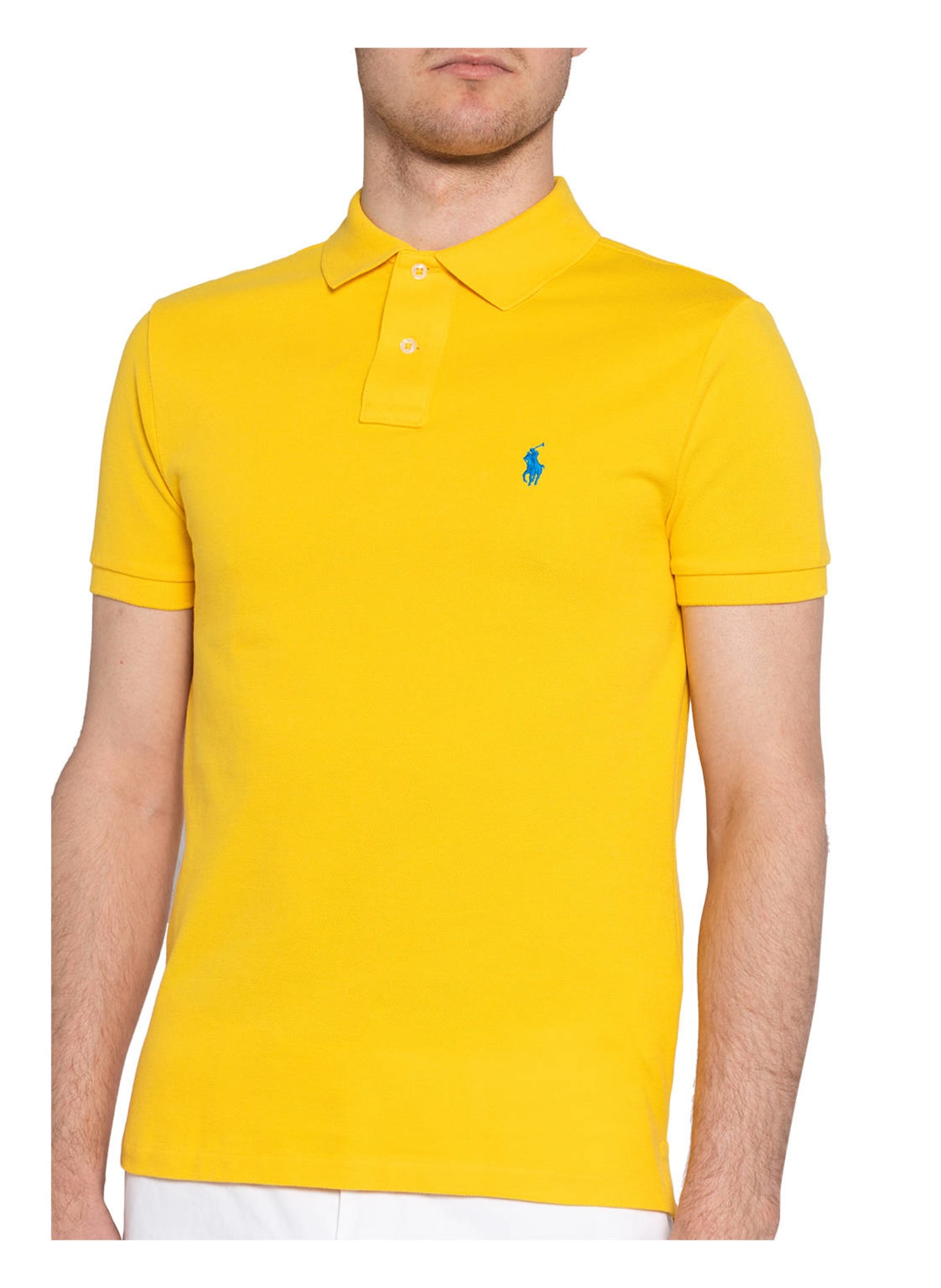 POLO RALPH LAUREN Piqué-Poloshirt Slim Fit, Farbe: GELB (Bild 4)