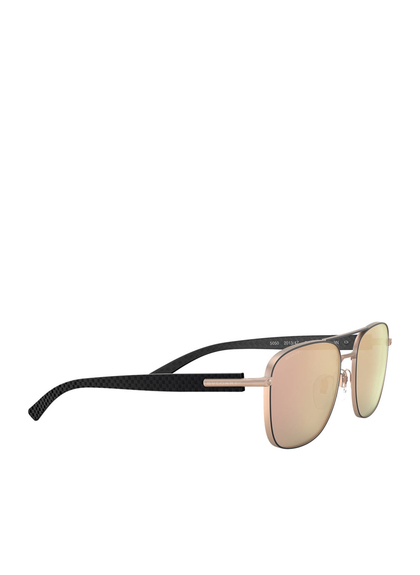 BVLGARI Sunglasses BV5050, Color: 20134Z - MATTE BLACK/ROSÉ MIRRORED (Image 3)