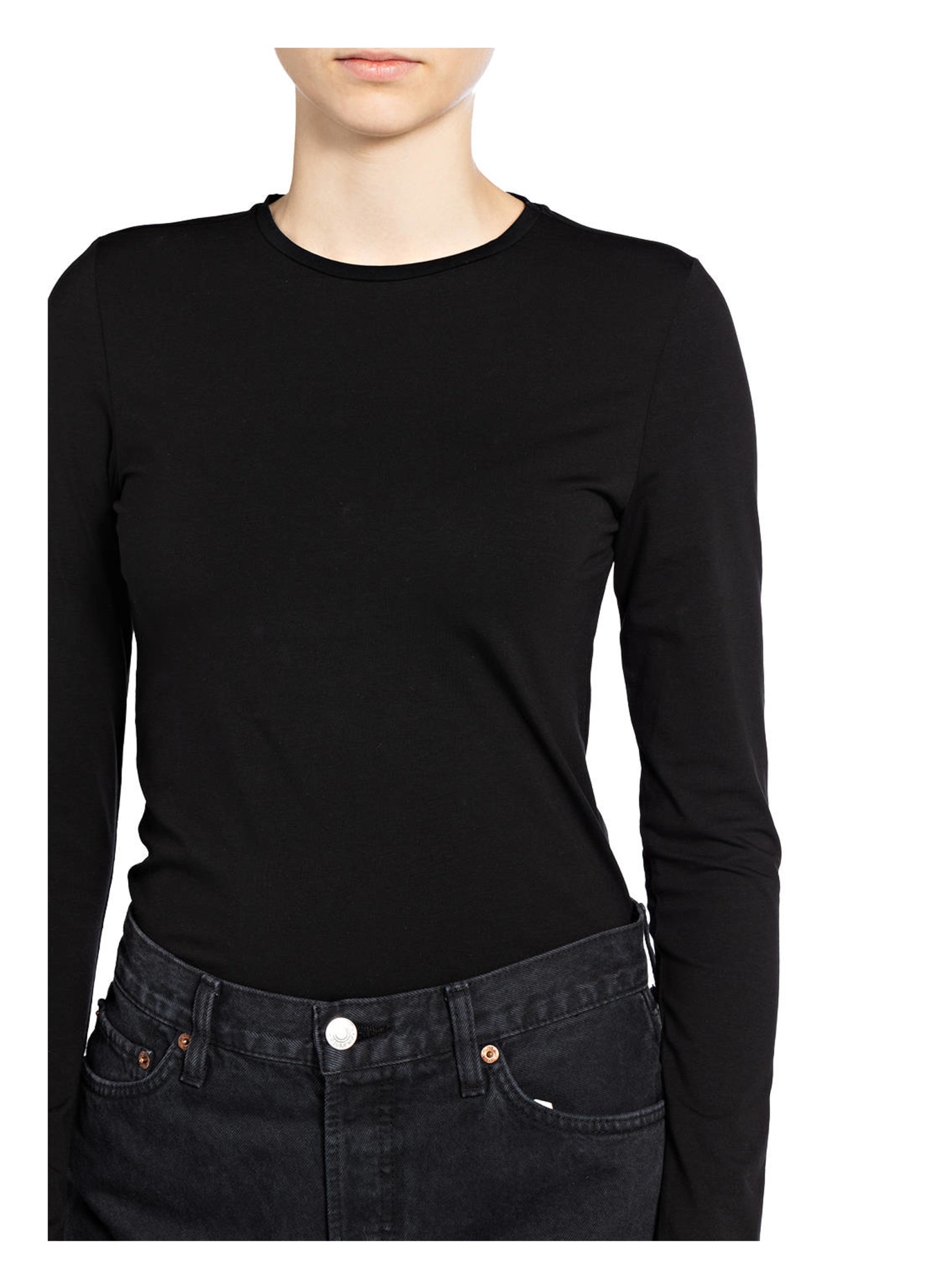 OPUS Long sleeve shirt DAILY I, Color: BLACK (Image 4)