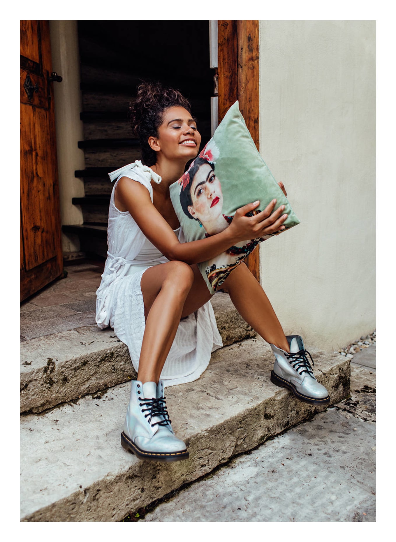 PAD Samt-Dekokissenhülle ROSANNA: ORANGE