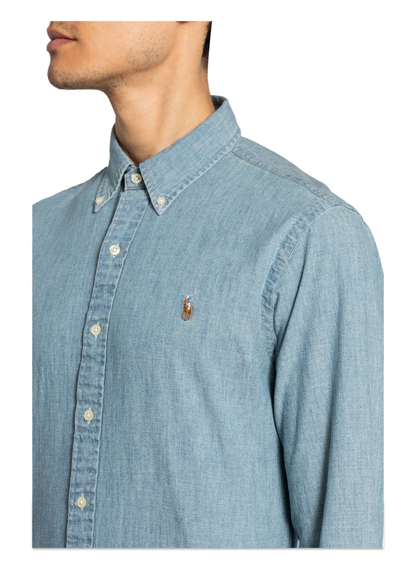 POLO RALPH LAUREN Denim shirt slim fit, Color: LIGHT BLUE (Image 4)