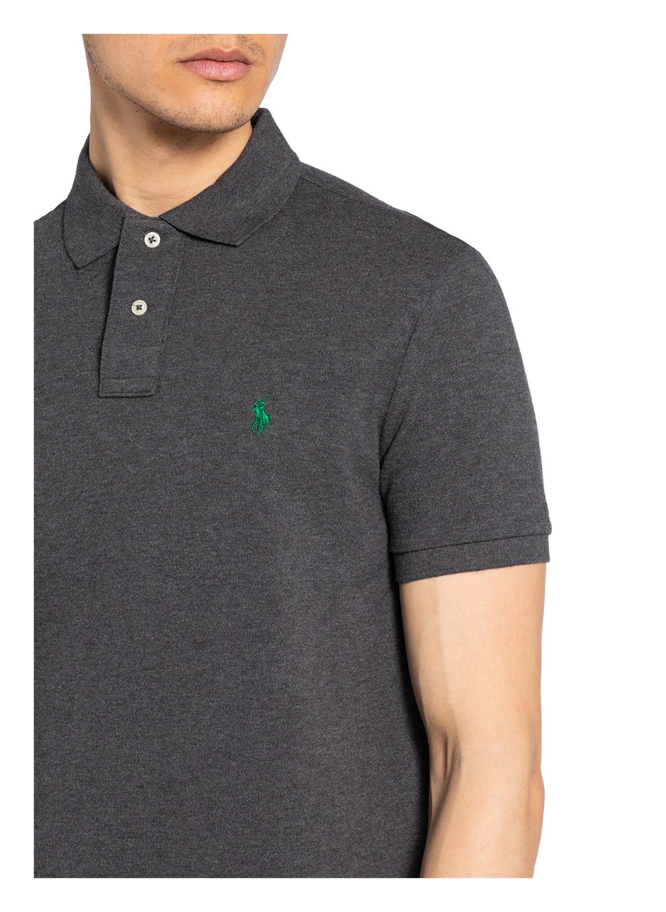 POLO RALPH LAUREN Piqué polo shirt custom slim fit , Color: DARK GRAY (Image 4)