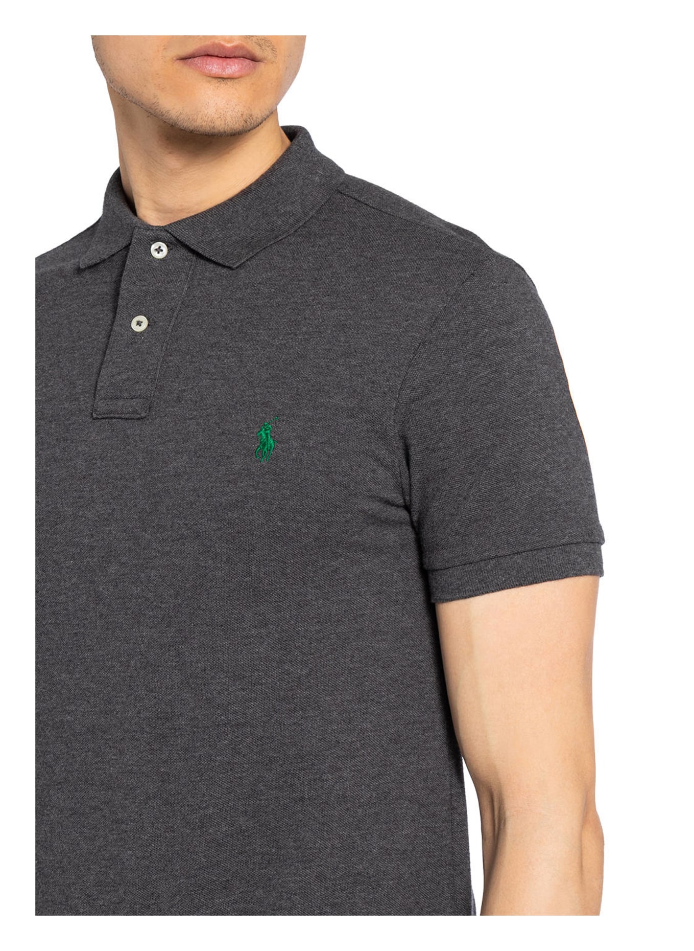 POLO RALPH LAUREN Piqué-Poloshirt Slim Fit, Farbe: DUNKELGRAU MELIERT (Bild 4)