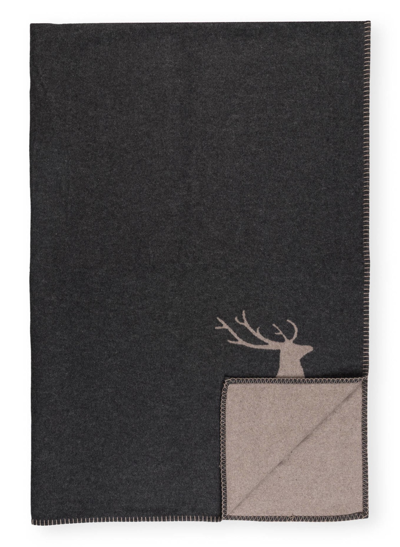 David Fussenegger Plaid SYLT: DUNKELGRAU / TAUPE