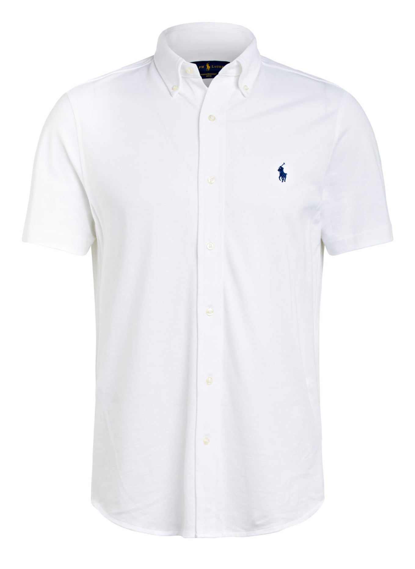 POLO RALPH LAUREN Kurzarm-Hemd Regular Fit aus Piqué: WEISS