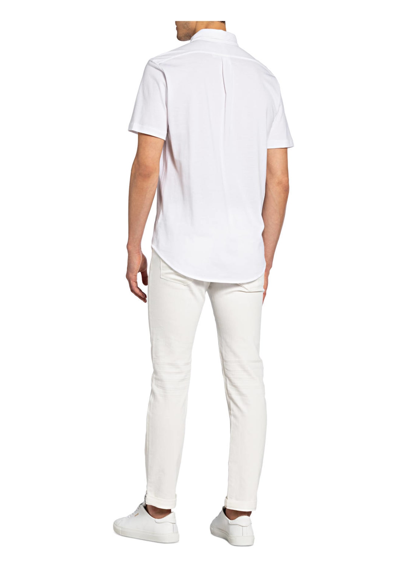 POLO RALPH LAUREN Kurzarm-Hemd Regular Fit aus Piqué: WEISS