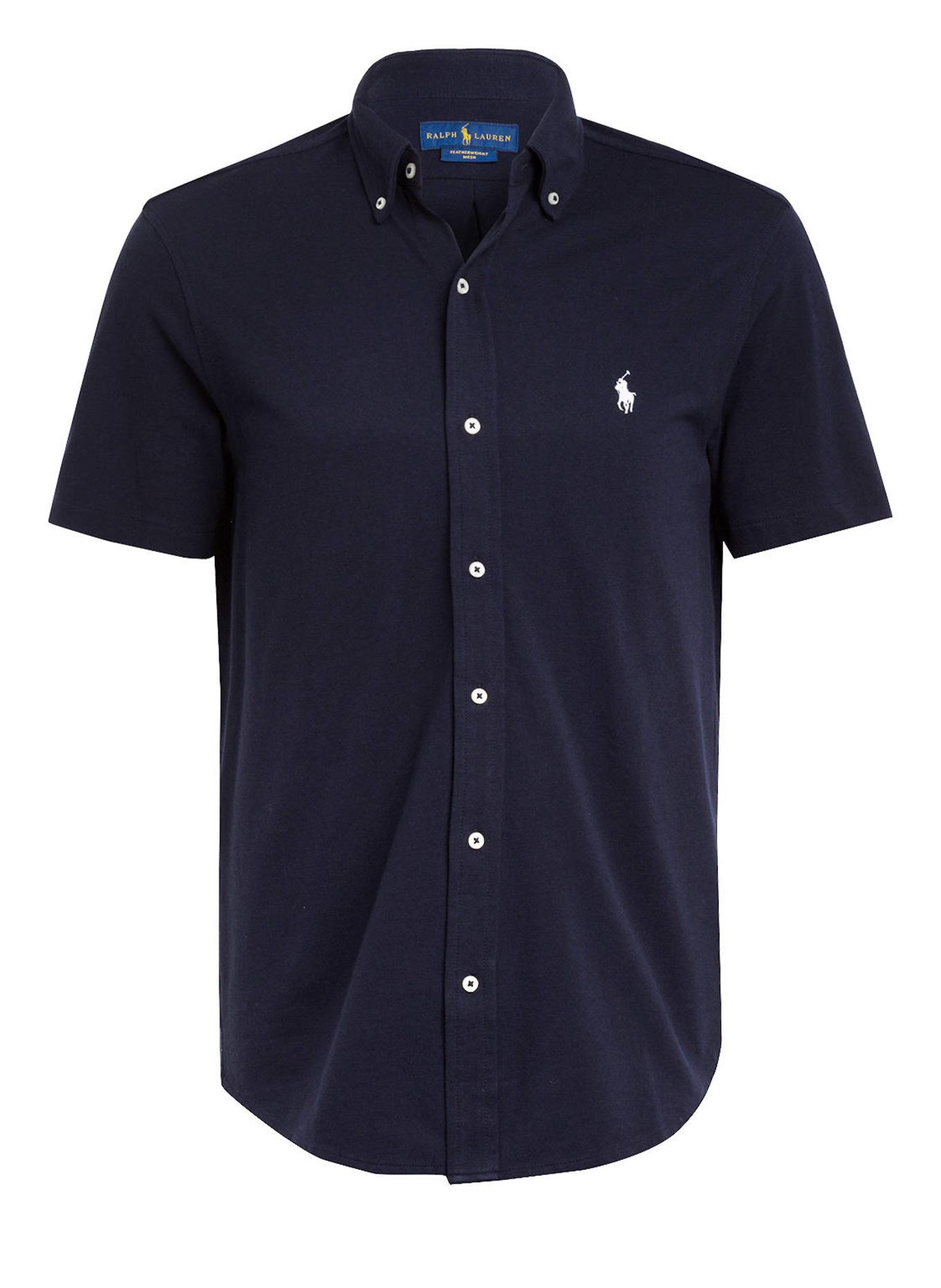 POLO RALPH LAUREN Kurzarm-Hemd Regular Fit aus Piqué: DUNKELBLAU