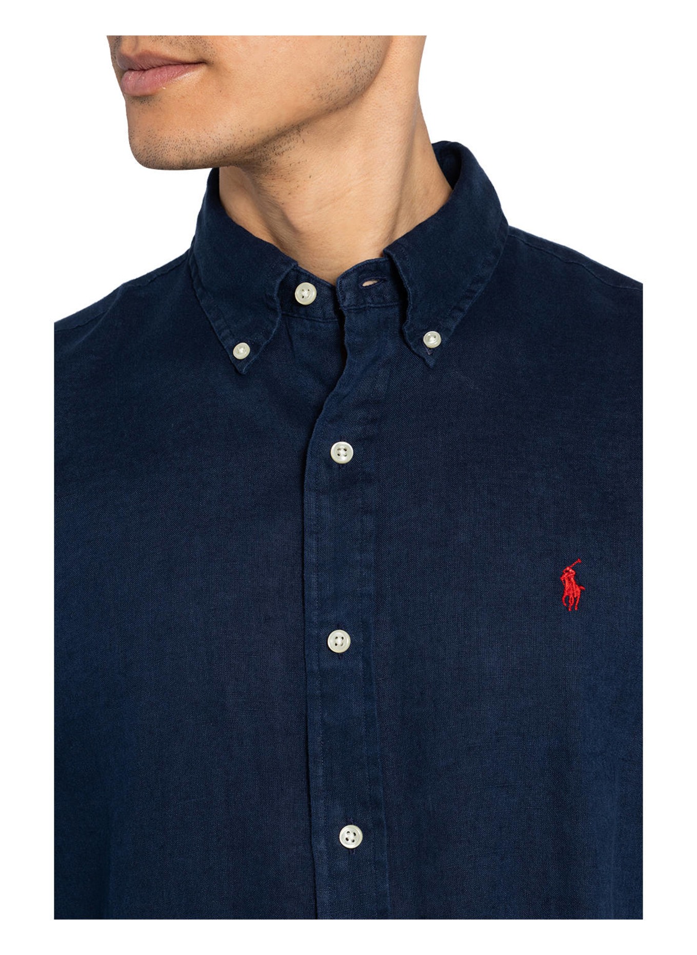 POLO RALPH LAUREN Linen shirt Custom Fit, Color: DARK BLUE (Image 4)