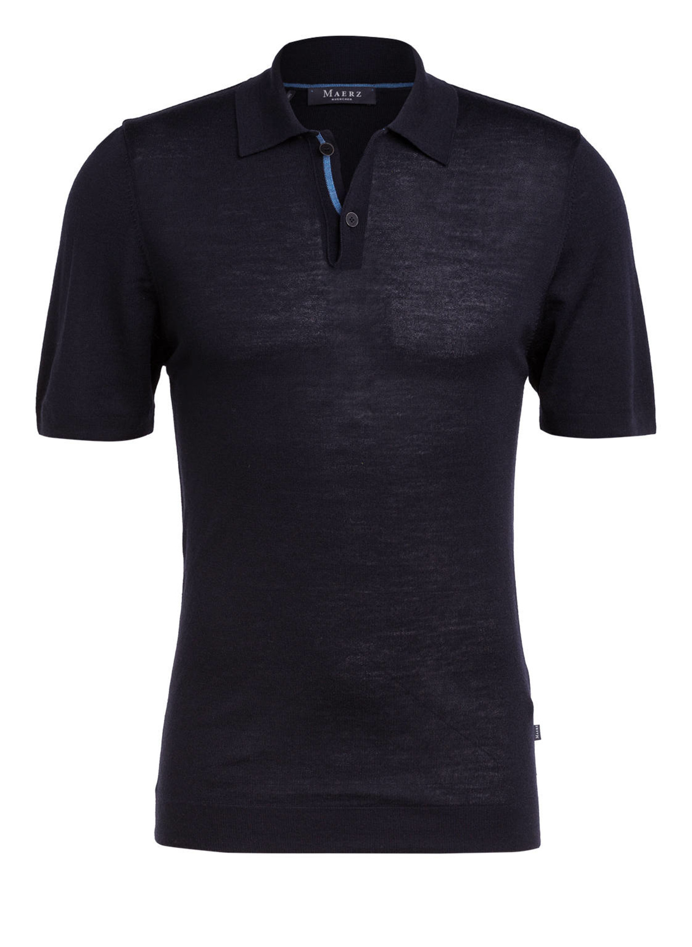 MAERZ MUENCHEN Strick-Poloshirt aus Merinowolle: DUNKELBLAU