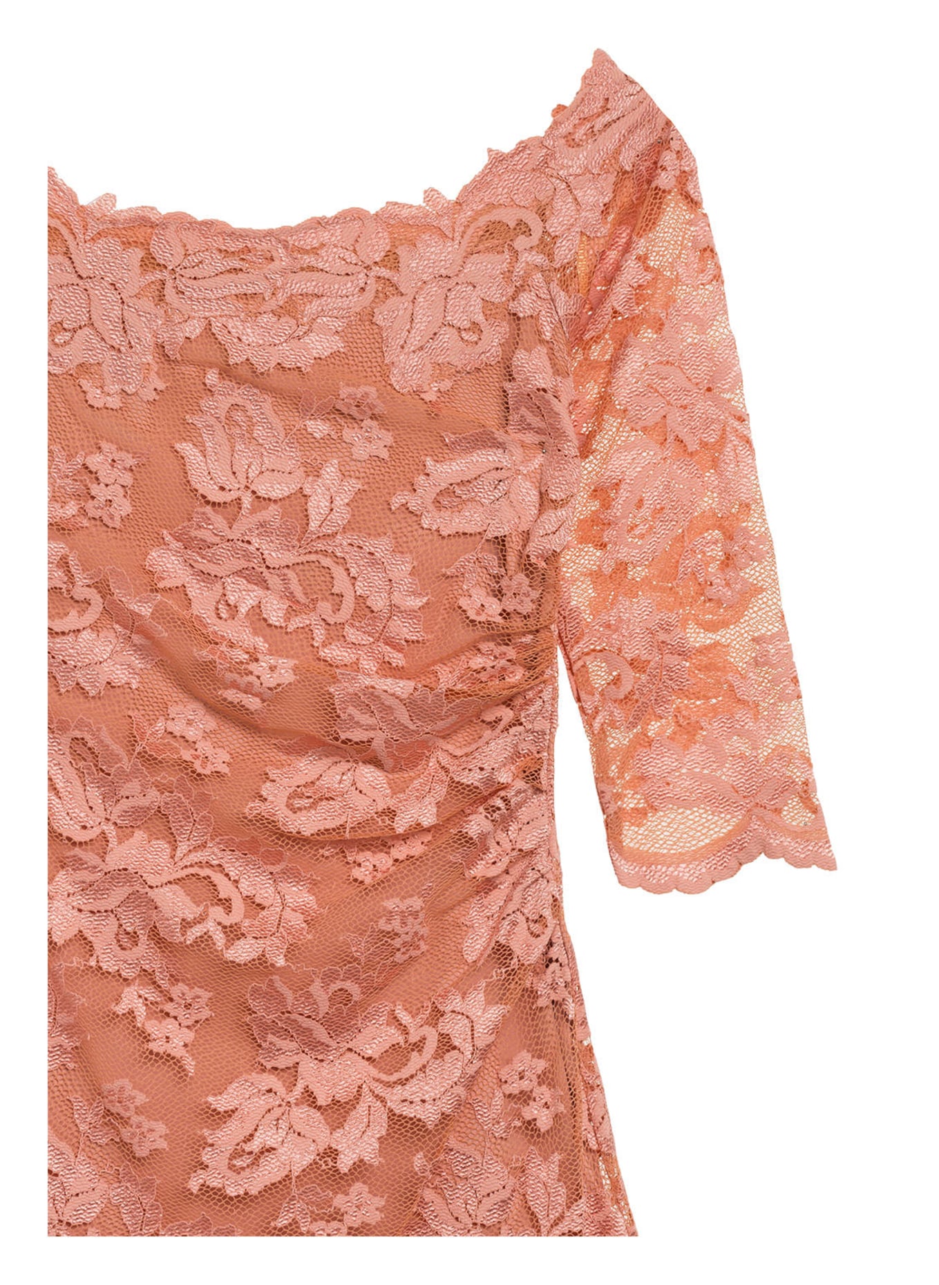 OLVI'S Lace dress with 3/4 sleeve, Color: SALMON (Image 3)