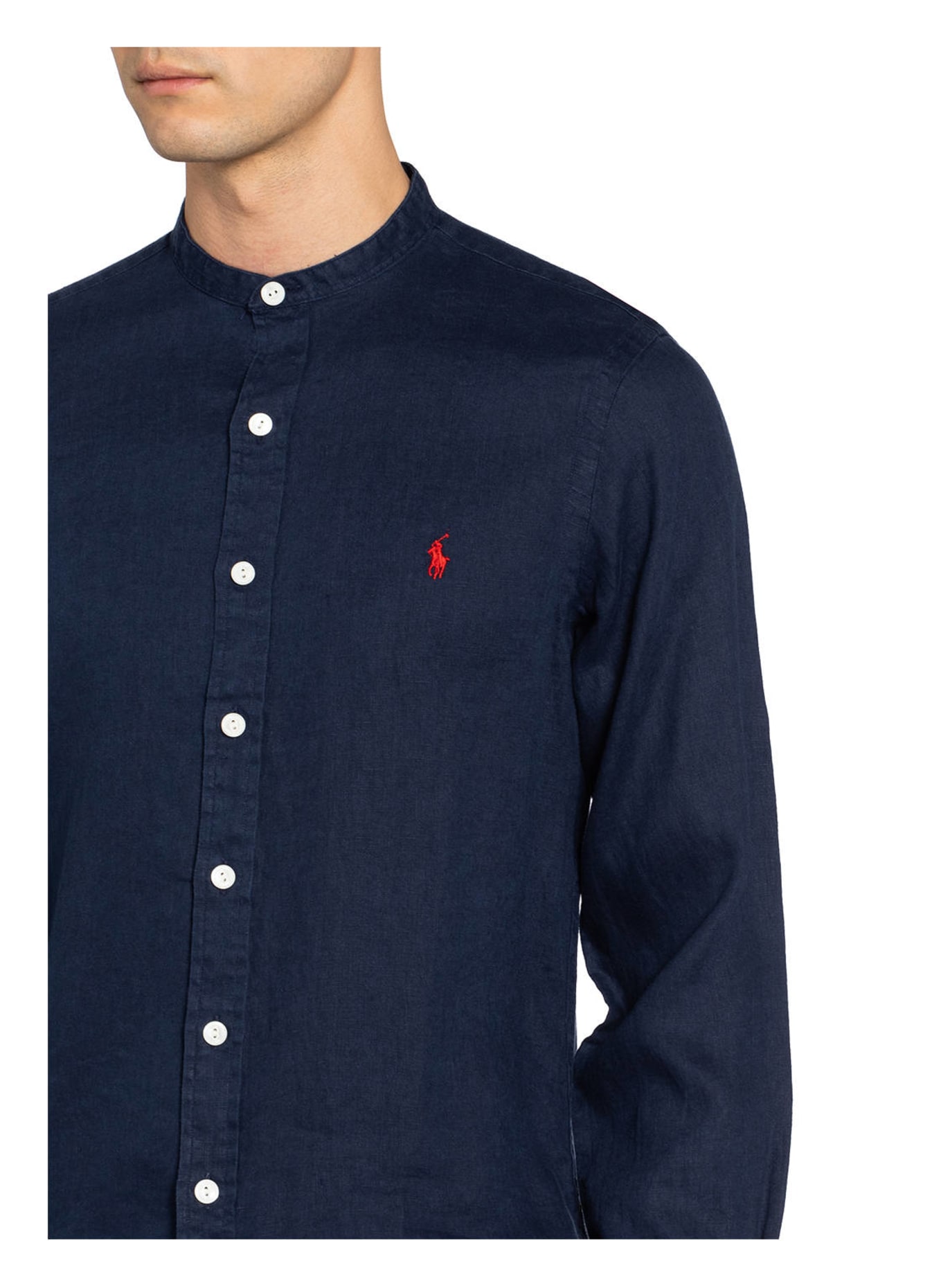 POLO RALPH LAUREN Leinenhemd Slim Fit mit Stehkragen, Farbe: DUNKELBLAU (Bild 4)