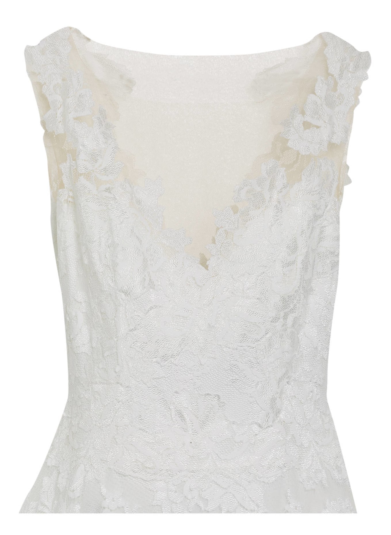 OLVI'S Cocktail dress with lace trim, Color: WHITE (Image 3)