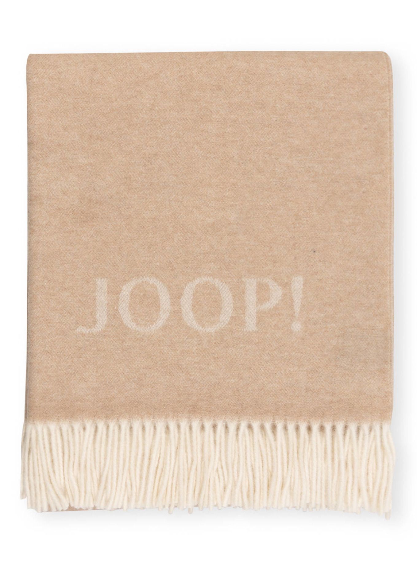 JOOP! Plaid FINE DOUBLEFACE, Farbe: BEIGE/ CREME (Bild 1)