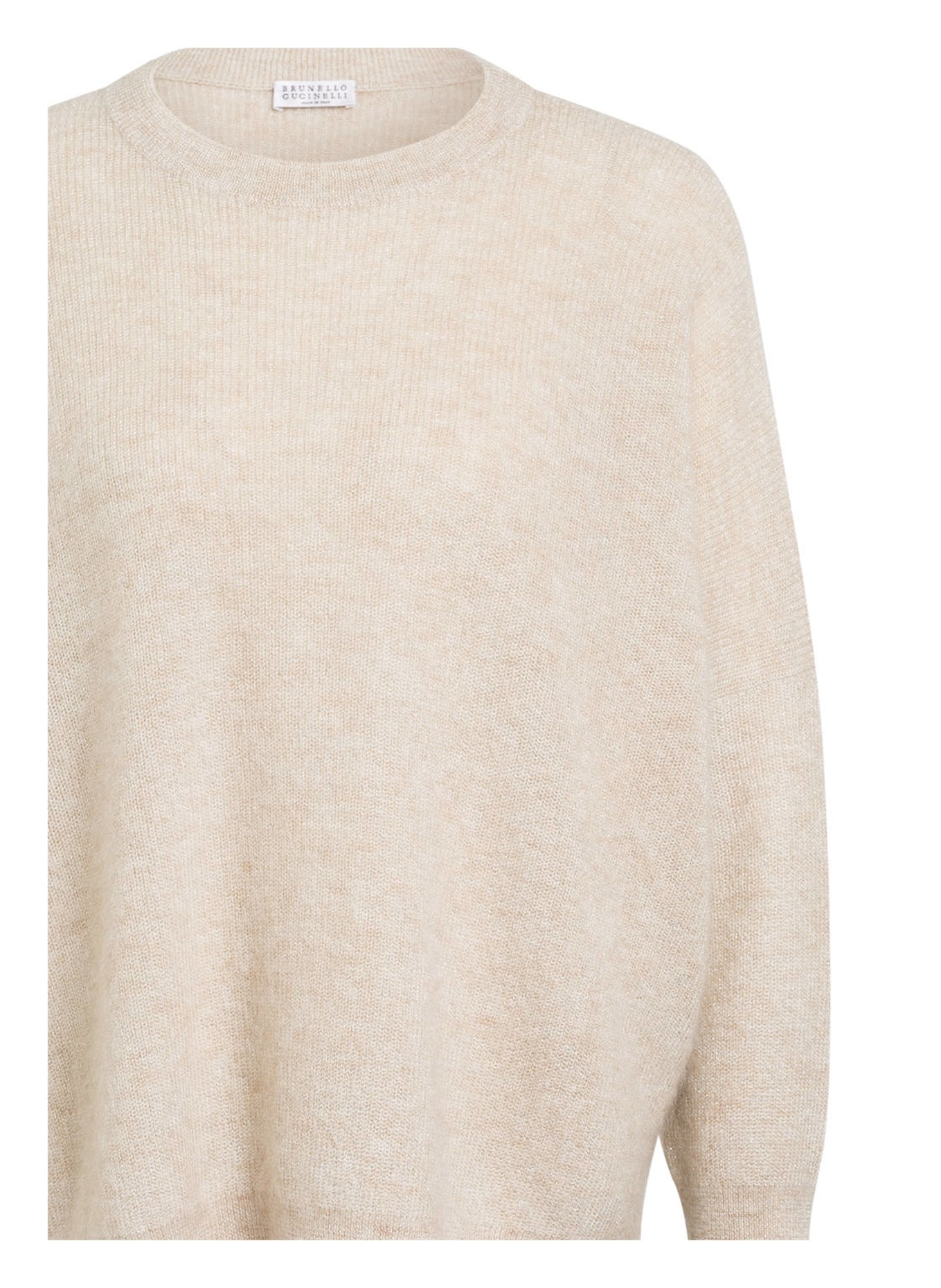 BRUNELLO CUCINELLI Oversized sweater with glitter yarn, Color: CREAM (Image 3)