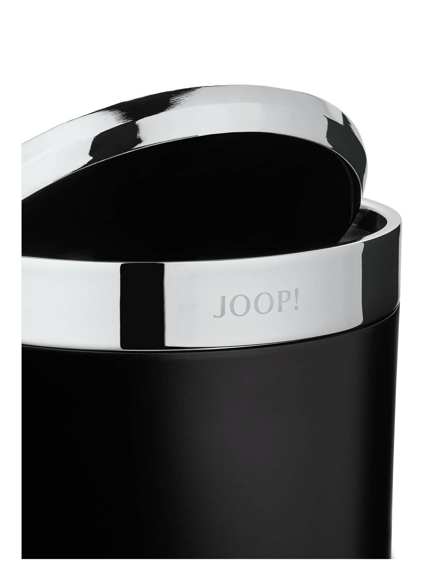 JOOP! Bathroom bin CHROMELINE with swing lid, Color: BLACK/ SILVER (Image 3)