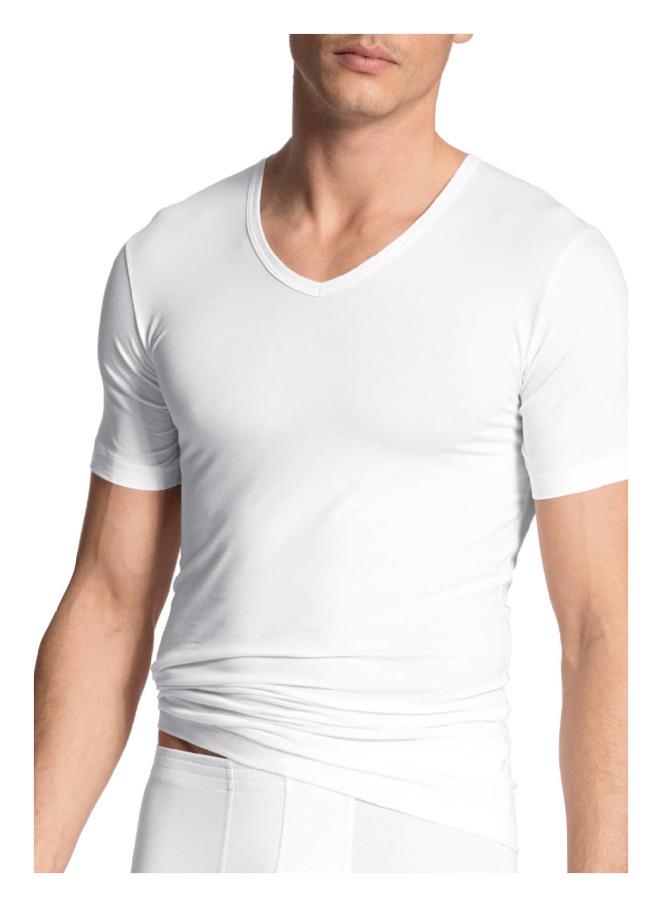CALIDA V-neck shirt FOCUS, Color: WHITE (Image 4)