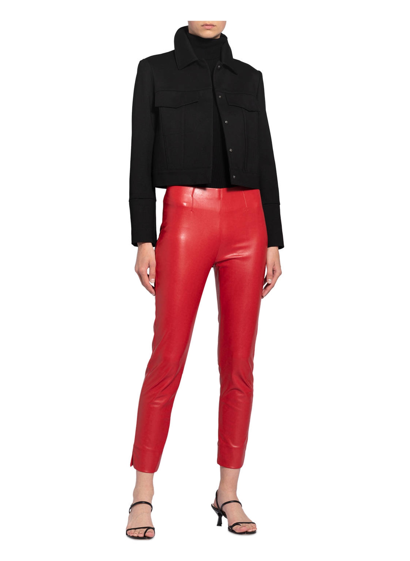 SEDUCTIVE 7/8 pants SABRINA in leather look, Color: RED (Image 2)