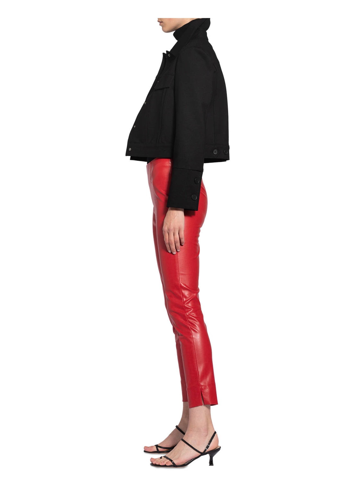 SEDUCTIVE 7/8 pants SABRINA in leather look, Color: RED (Image 4)