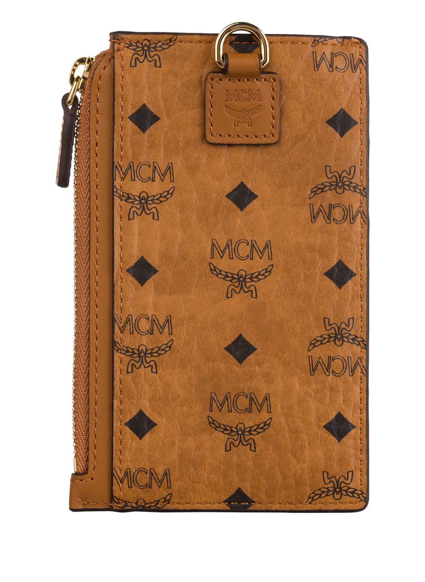 MCM Kartenetui VISETOS ORIGINAL mit Schulterriemen: COGNAC