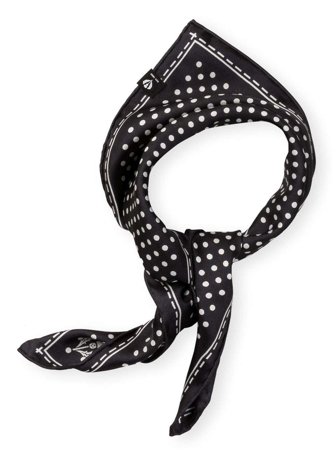 FRAAS Seidentuch: SCHWARZ/ WEISS GEPUNKTET