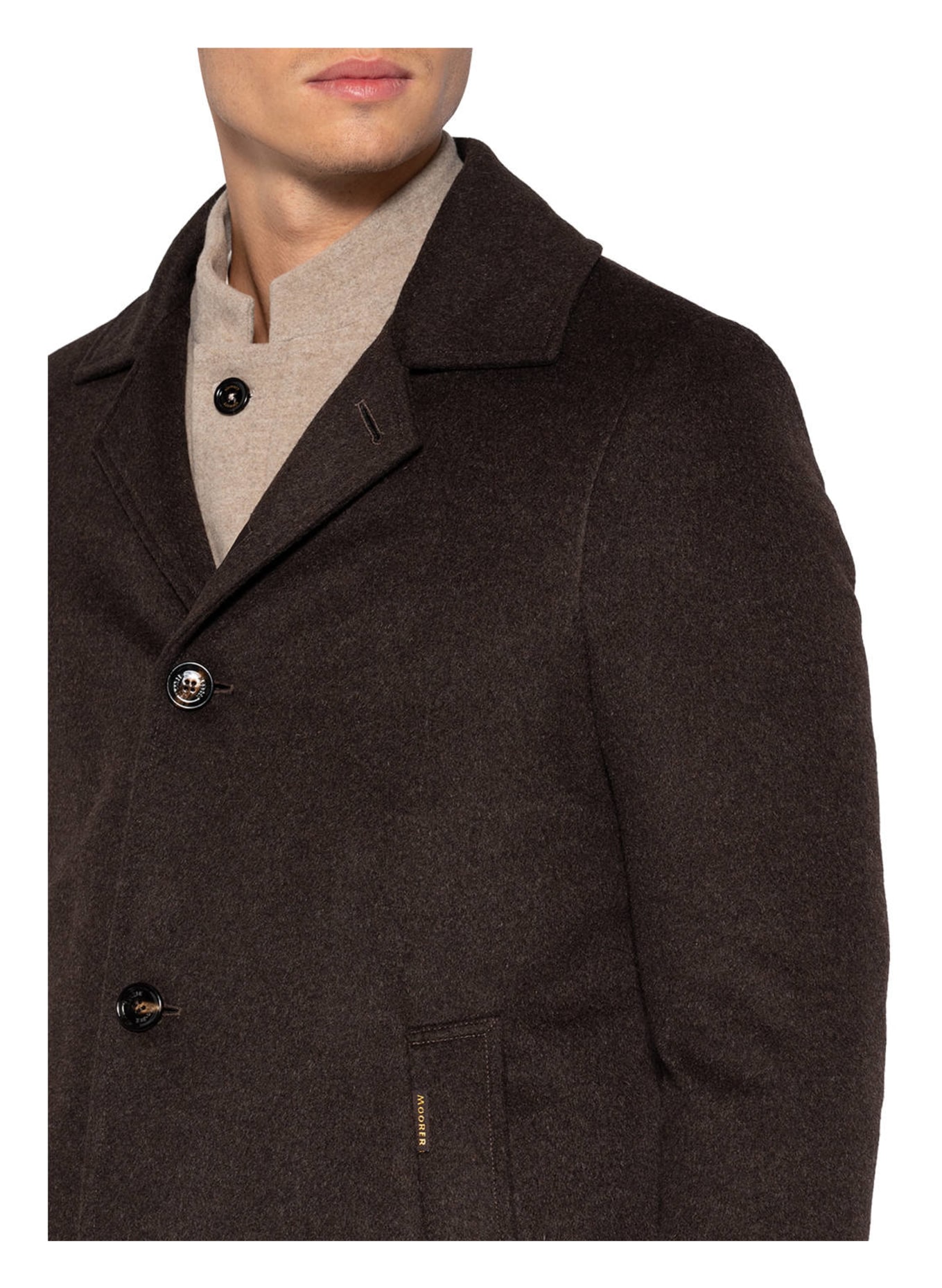 MOORER Wool coat, Color: DARK BROWN (Image 4)