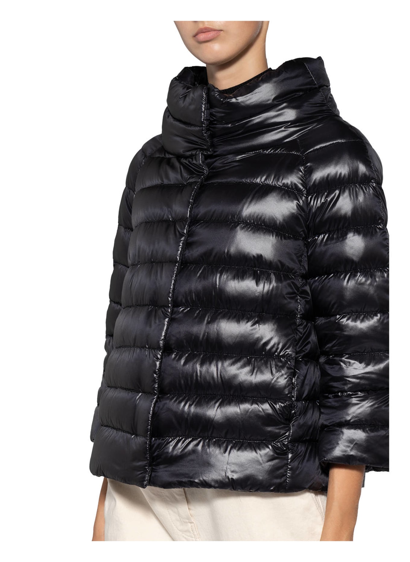 HERNO Down jacket SOFIA with 3/4 sleeves, Color: BLACK (Image 4)